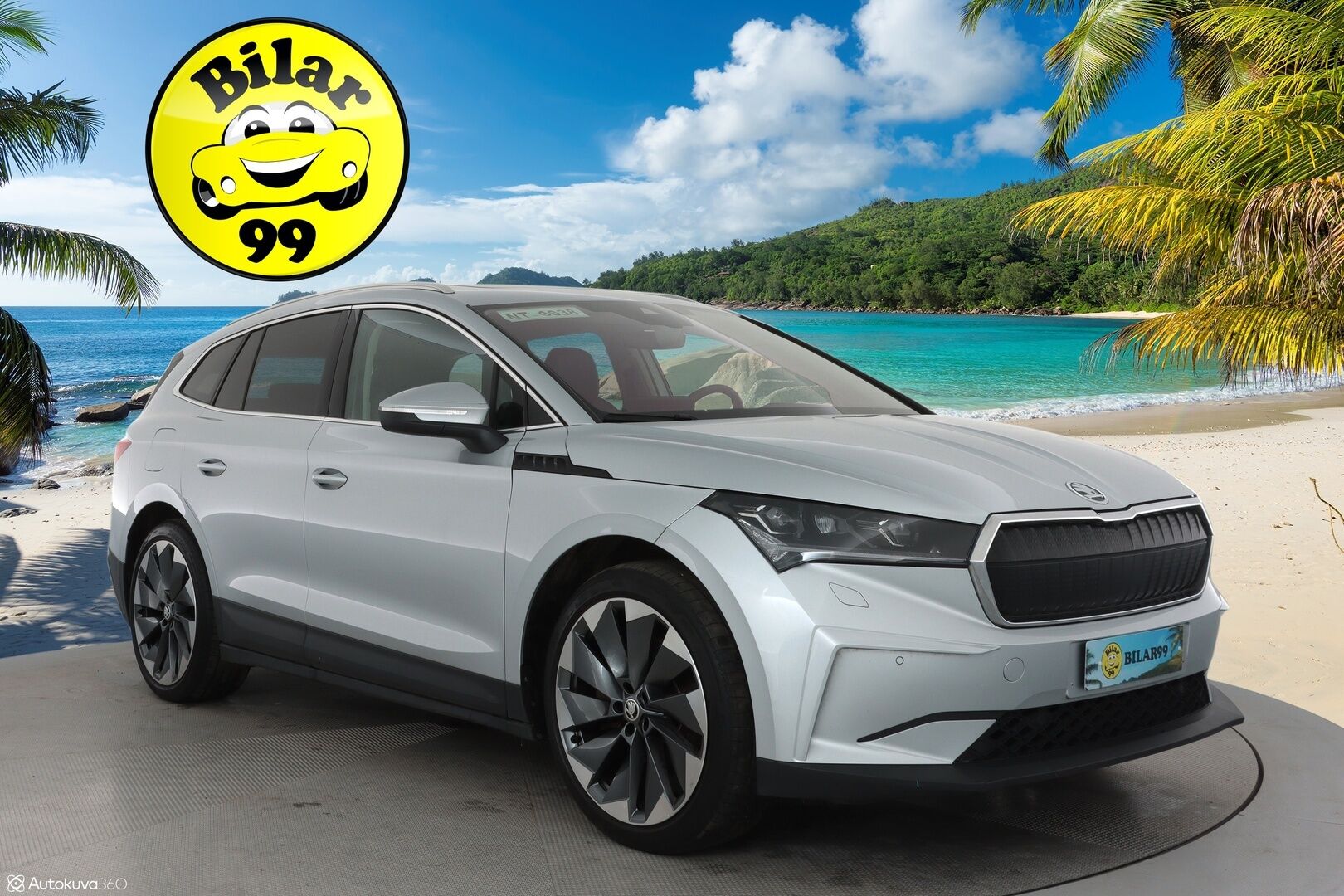 SKODA ENYAQ 2022 iV80 *Panorama / Lämpöpumppu / Koukku / ACC / Matrix-LED / Hierova Muistipenkki / Kamera / Navi* - SoH 94,68 % / kahdet renkaat vanteilla / Huippusiisti!