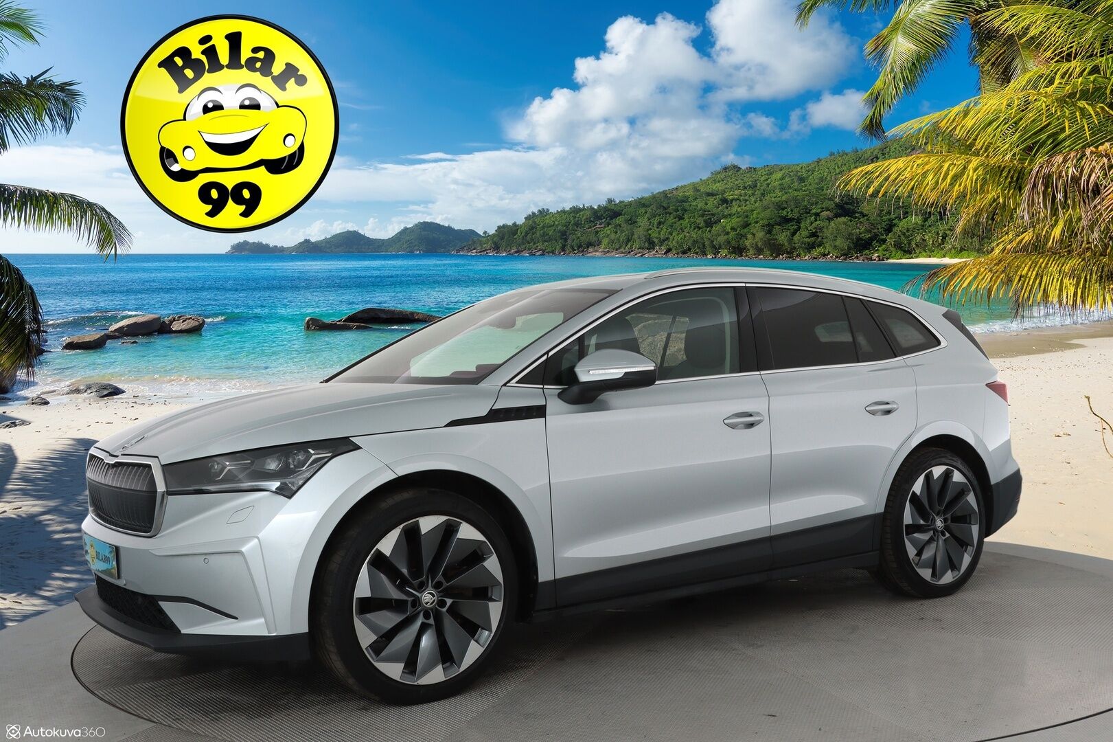 SKODA ENYAQ 2022 iV80 *Panorama / Lämpöpumppu / Koukku / ACC / Matrix-LED / Hierova Muistipenkki / Kamera / Navi* - SoH 94,68 % / kahdet renkaat vanteilla / Huippusiisti!