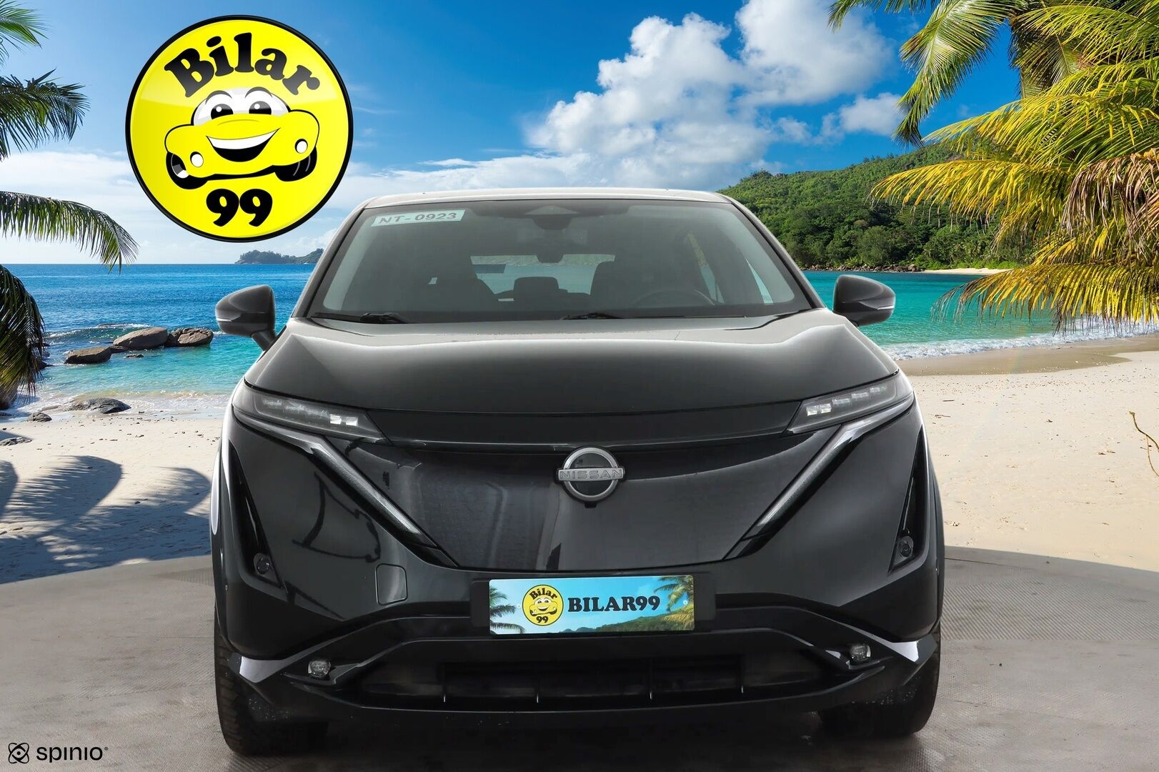 NISSAN ARIYA 2023 87kWh Evolve e-4ORCE * Panorama / Koukku / Bose / ACC / 360 / Ilmastoitu Muistipenkki / Kaistavahti / Navi / Keyless * - Merkkihuollot / Akku kuntotarkastettu SoH 98,4% / Kahdet renkaat aluvanteilla - HULLUT AVAJAISHULINAT KORKOTARJOUS 3,29 %