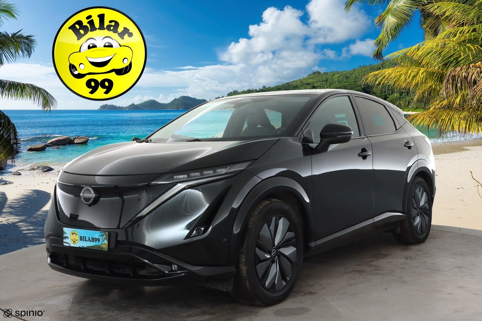 NISSAN ARIYA 2023 87kWh Evolve e-4ORCE * Panorama / Koukku / Bose / ACC / 360 / Ilmastoitu Muistipenkki / Kaistavahti / Navi / Keyless * - Merkkihuollot / Akku kuntotarkastettu SoH 98,4% / Kahdet renkaat aluvanteilla - HULLUT AVAJAISHULINAT KORKOTARJOUS 3,29 %