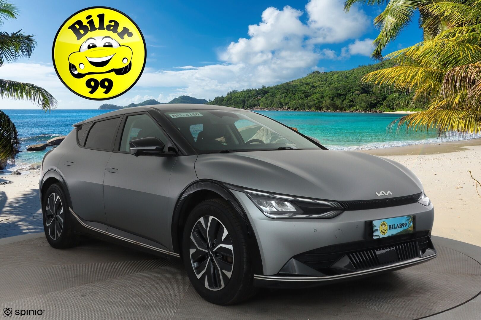 KIA EV6 2022 77kWh AWD 325hv Plus **Adapt.vakkari / Lämpöpumppu / Ilmastoidut nahat / Muistipenkki / 360.kamera / Koukku / KeylessGo** - 3,99 % KORKOTARJOUS TÄHÄN AUTOON - Akku kuntotarkastettu / Kahdet renkaat aluvanteilla / Penkinlämmittimet takana / Merkkihuollettu