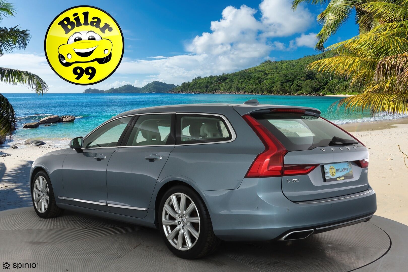 Volvo V90 2017 D5 AWD Inscription aut **HUD / Adapt.vakkari / Koukku / 360.kamera / Muistipenkki / Vaaleat nahat / Full LED / Navi** - 3,99 % KORKOTARJOUS TÄHÄN AUTOON - Kahdet renkaat aluvanteilla / Penkinlämmittimet takana / BLIS 