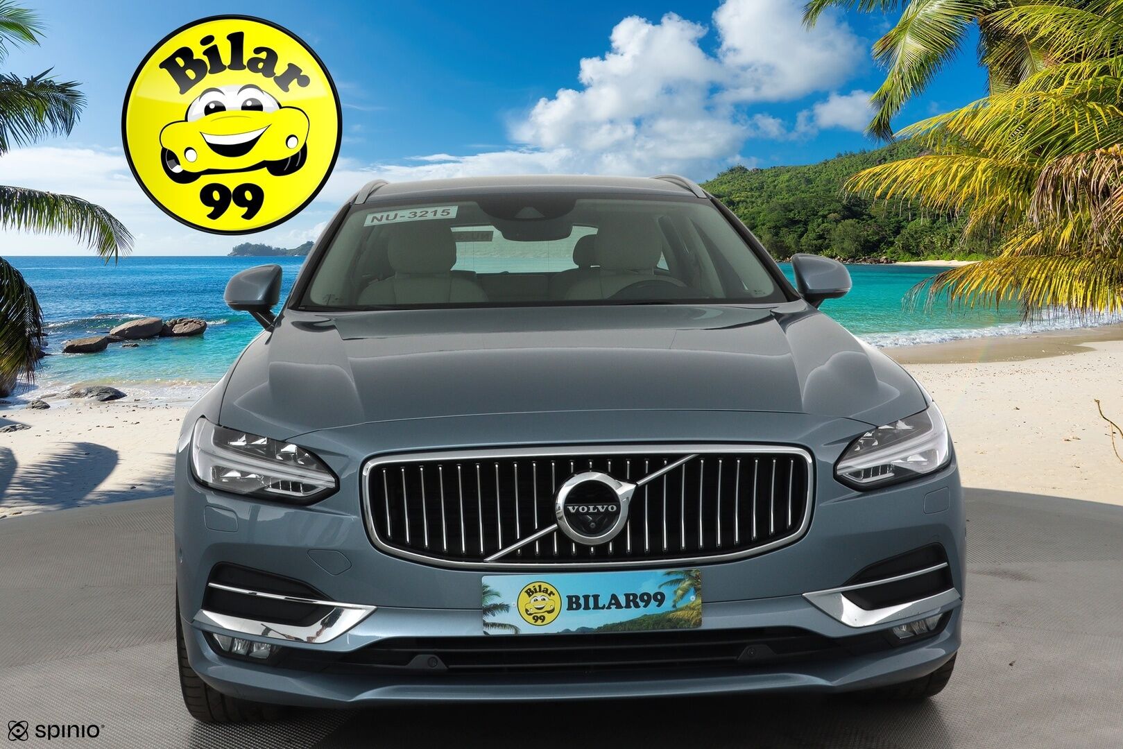 Volvo V90 2017 D5 AWD Inscription aut **HUD / Adapt.vakkari / Koukku / 360.kamera / Muistipenkki / Vaaleat nahat / Full LED / Navi** - 3,99 % KORKOTARJOUS TÄHÄN AUTOON - Kahdet renkaat aluvanteilla / Penkinlämmittimet takana / BLIS 