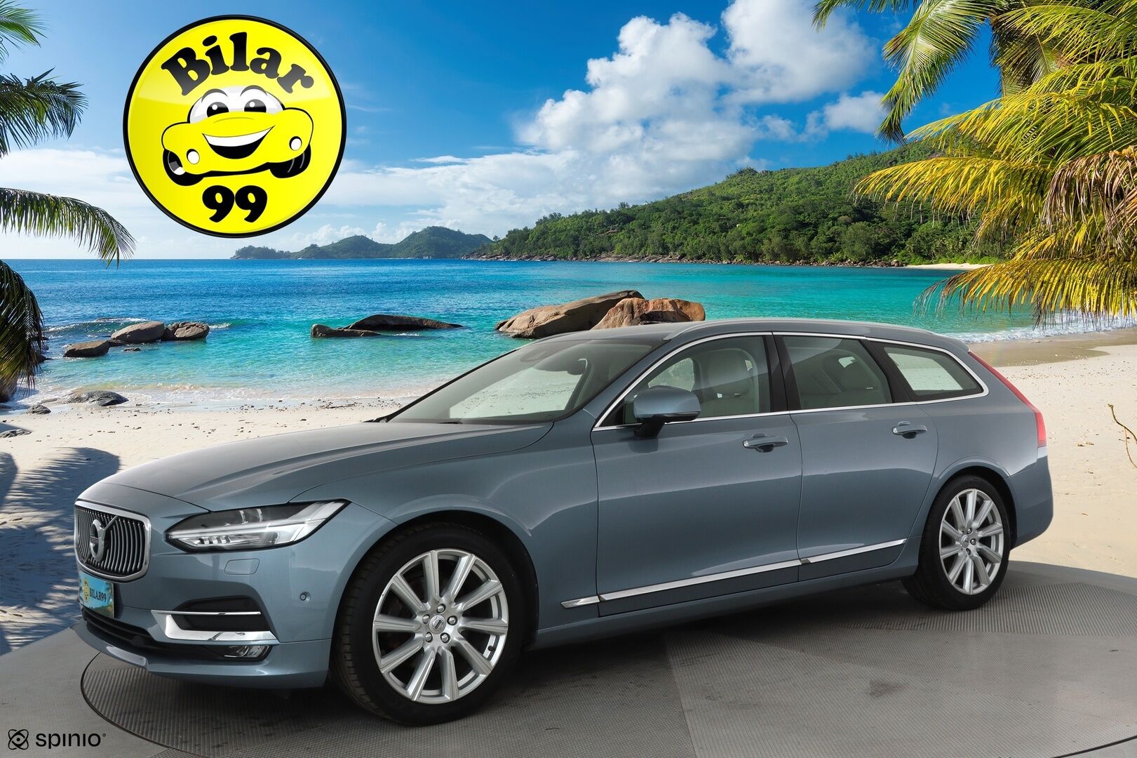 Volvo V90 2017 D5 AWD Inscription aut **HUD / Adapt.vakkari / Koukku / 360.kamera / Muistipenkki / Vaaleat nahat / Full LED / Navi** - 3,99 % KORKOTARJOUS TÄHÄN AUTOON - Kahdet renkaat aluvanteilla / Penkinlämmittimet takana / BLIS 