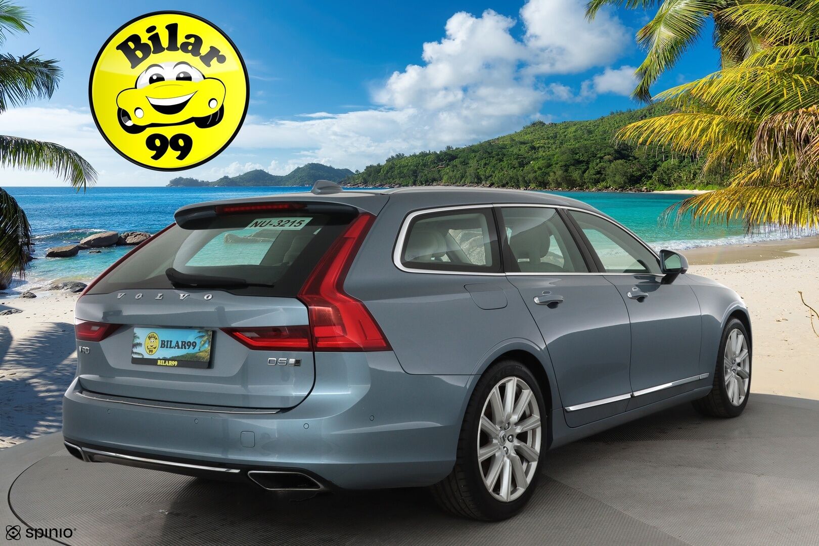 Volvo V90 2017 D5 AWD Inscription aut **HUD / Adapt.vakkari / Koukku / 360.kamera / Muistipenkki / Vaaleat nahat / Full LED / Navi** - 3,99 % KORKOTARJOUS TÄHÄN AUTOON - Kahdet renkaat aluvanteilla / Penkinlämmittimet takana / BLIS 
