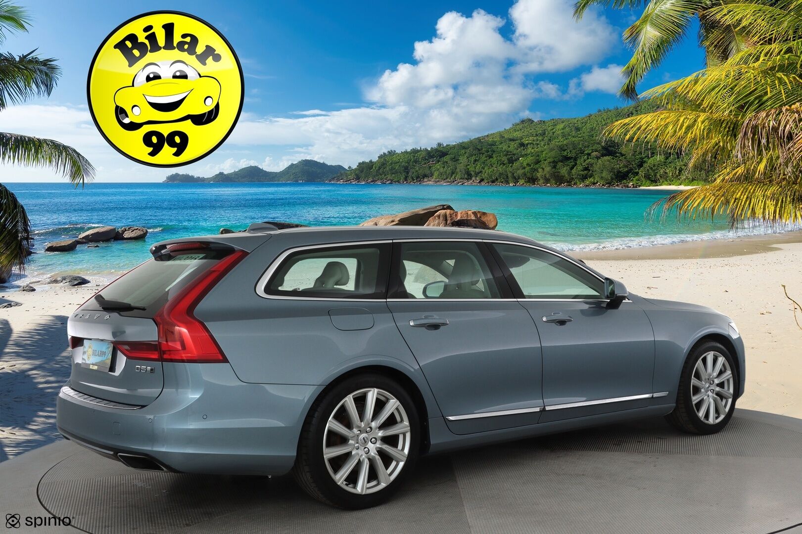 Volvo V90 2017 D5 AWD Inscription aut **HUD / Adapt.vakkari / Koukku / 360.kamera / Muistipenkki / Vaaleat nahat / Full LED / Navi** - 3,99 % KORKOTARJOUS TÄHÄN AUTOON - Kahdet renkaat aluvanteilla / Penkinlämmittimet takana / BLIS 
