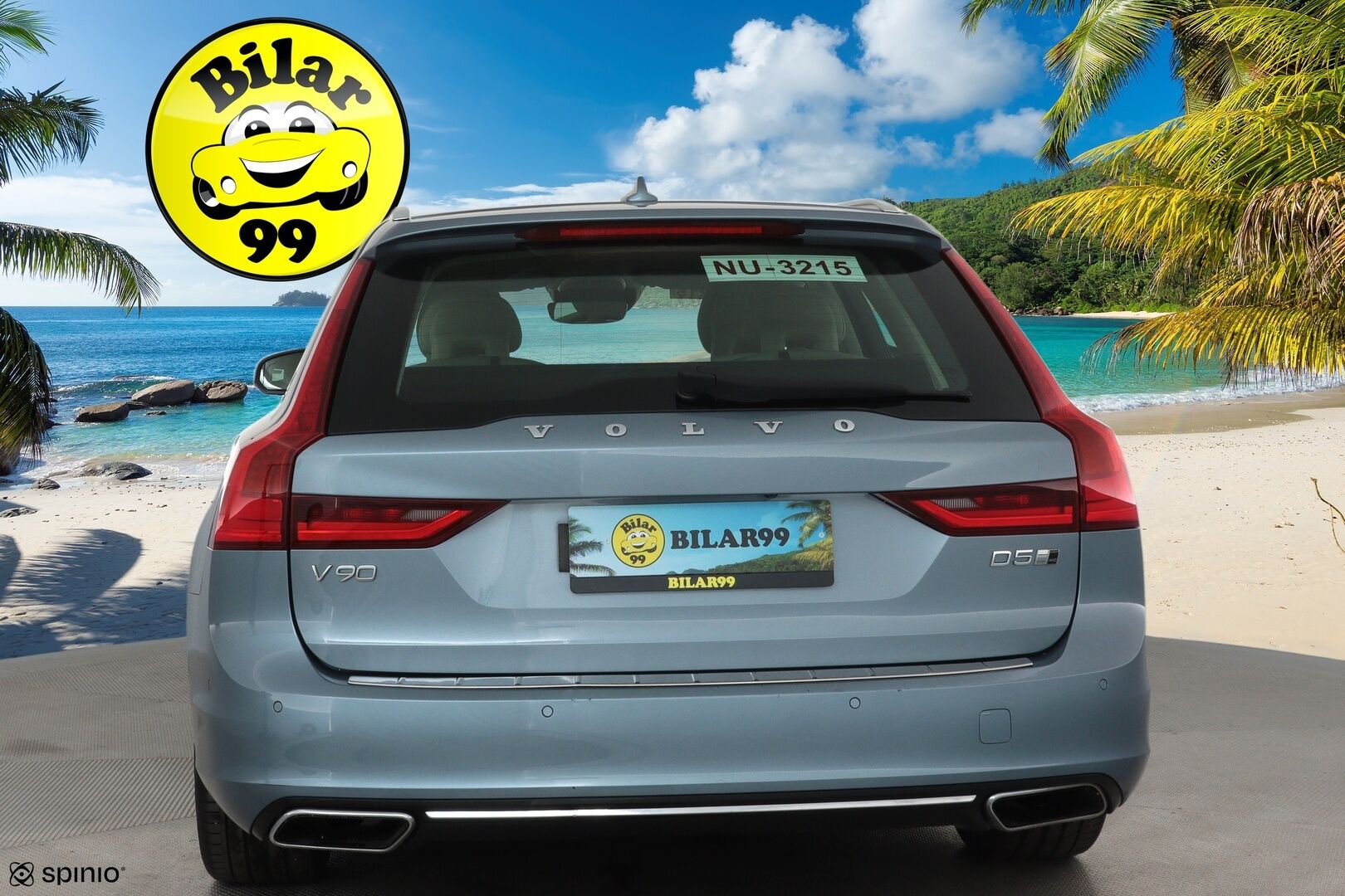 Volvo V90 2017 D5 AWD Inscription aut **HUD / Adapt.vakkari / Koukku / 360.kamera / Muistipenkki / Vaaleat nahat / Full LED / Navi** - 3,99 % KORKOTARJOUS TÄHÄN AUTOON - Kahdet renkaat aluvanteilla / Penkinlämmittimet takana / BLIS 