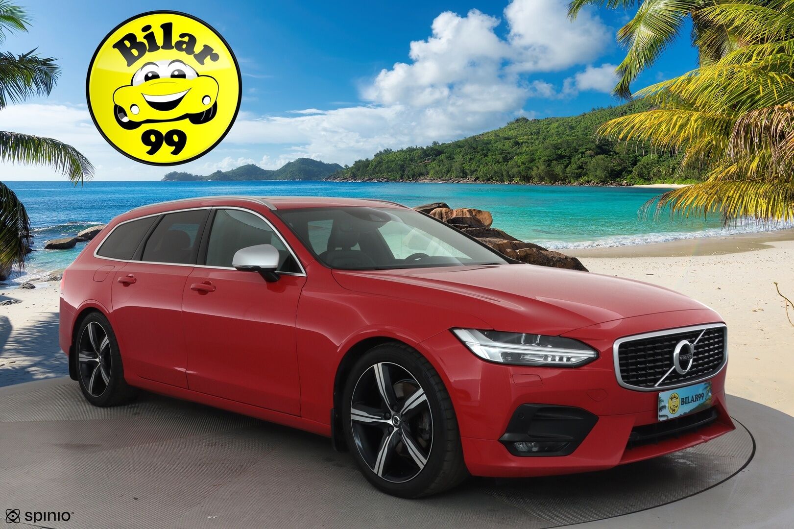 Volvo V90 2017 D5 AWD R-Design aut. **Adapt.vakkari / Panorama / HUD / Muistipenkki / Koukku / Full LED / P.kamera / Digimittaristo** - 3,99 % KORKOTARJOUS TÄHÄN AUTOON 31.8. ASTI! - Kahdet renkaat aluvanteilla / Navi / Penkinlämmittimet takana / Ratinlämmitin