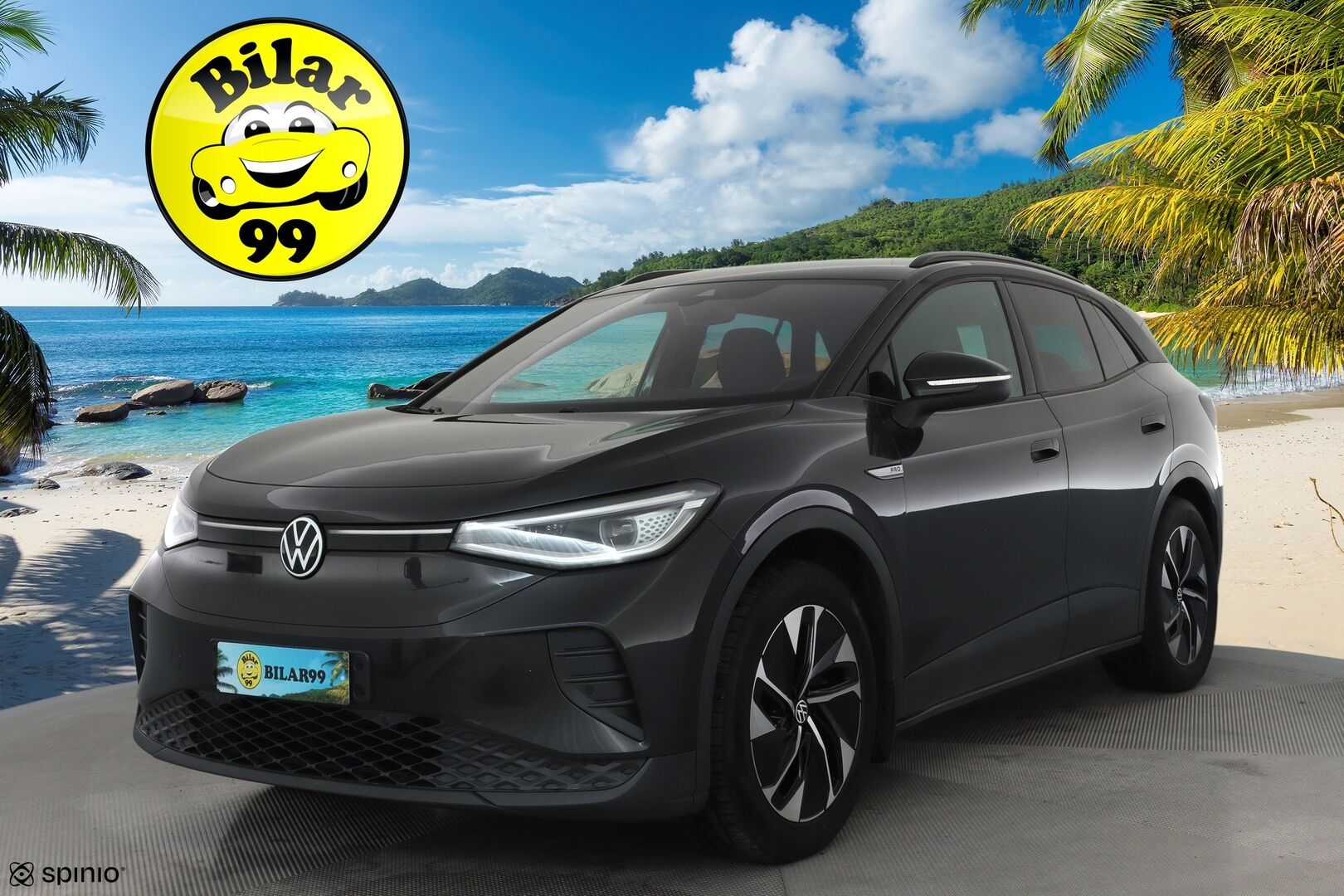 VOLKSWAGEN ID.4 2022 150kW Pro Performance 77kWh **Adapt.vakkari / Matrix LED / Lämpöpumppu / Navi / KeylessGo / Koukku** - Kahdet renkaat aluvanteilla / Merkkihuollettu / Ratin lämmitin / Tuulilasin lämmitin