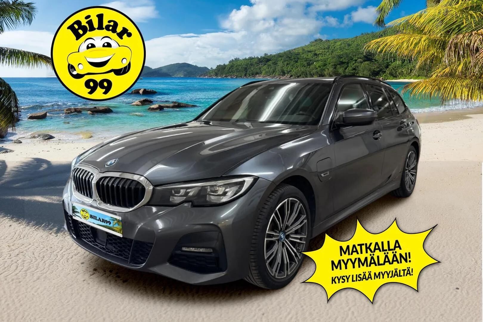 BMW 330 2022 G21 Touring 330e xDrive A M Sport **Adapt.vakkari / P.kamera / Sporttipenkit / LED / Navi** - 3,99 % KORKOTARJOUS TÄHÄN AUTOON 31.8. ASTI! - Kahdet renkaat aluvanteilla / Merkkihuollettu / Nahka-Alcantara / Ratin lämmitin