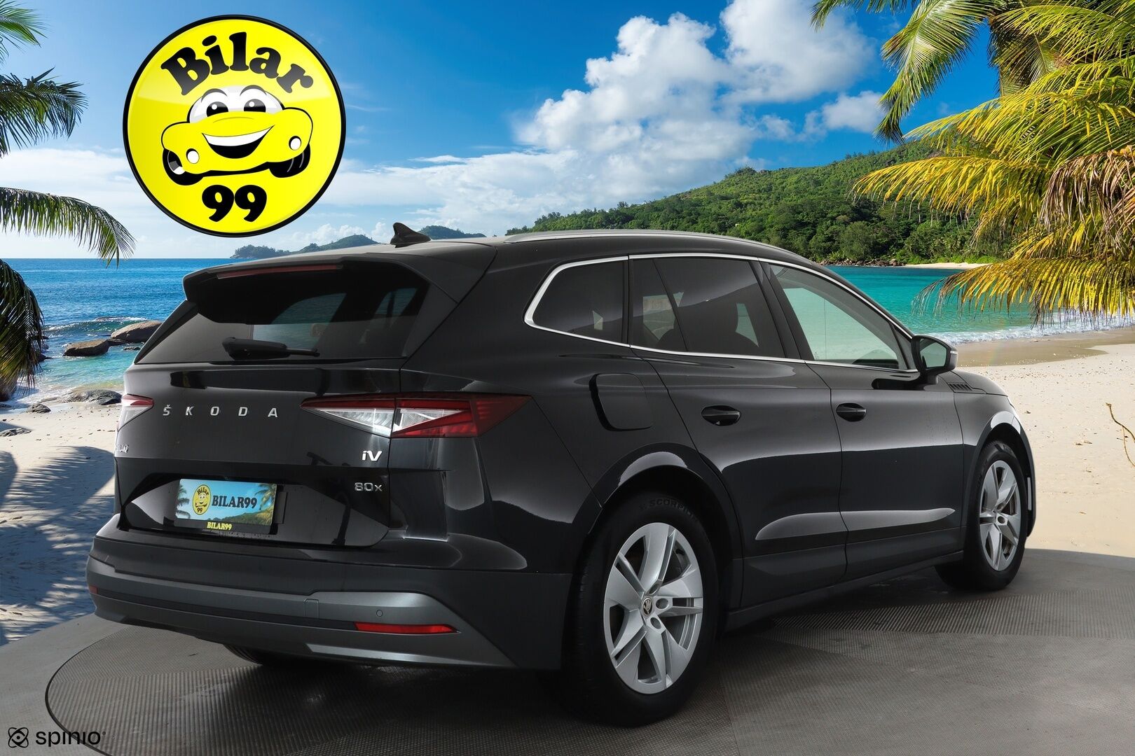 SKODA ENYAQ 2022 82kWh iV80 4X4 **ILP / ACC / Matrix-LED / P.Kamera / Nahkaverhoilu / Navi / Kaistavahti / Keyless** - 3,99 % KORKOTARJOUS TÄHÄN AUTOON 14.9. ASTI! - Kahdet Renkaat / Merkkihuollettu!
