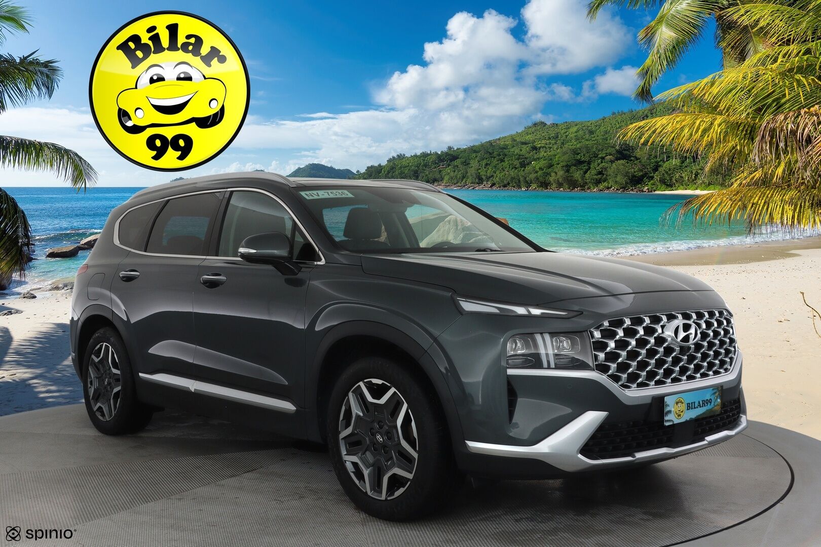 HYUNDAI SANTA FE 2021 1.6 Plugin-Hybrid 4WD SEVEN Prime 7-P **ACC / Panorama / KRELL / Koukku / LED / Muistipenkki / Navi / Mustat nahat** - Akku kuntotarkastettu! / Ilmastoidut penkit / HUD / 360° / Kahdet renkaat aluvanteilla / Merkkihuollettu