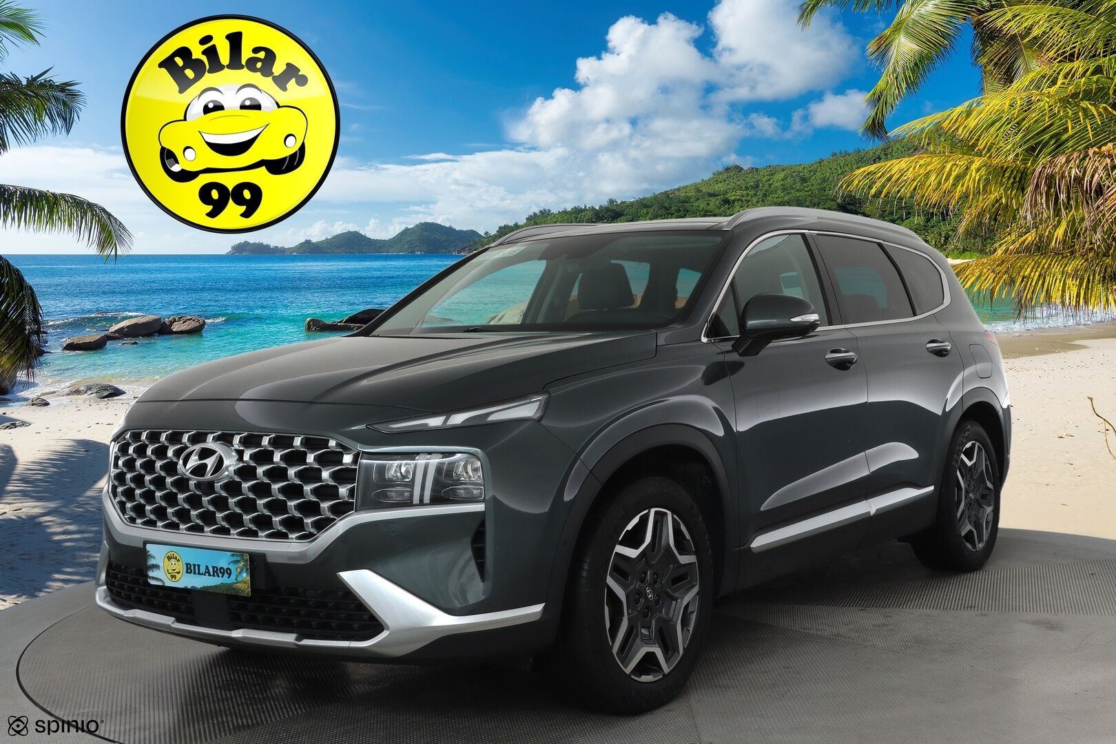 HYUNDAI SANTA FE 2021 1.6 Plugin-Hybrid 4WD SEVEN Prime 7-P **ACC / Panorama / KRELL / Koukku / LED / Muistipenkki / Navi / Mustat nahat** - Akku kuntotarkastettu! / Ilmastoidut penkit / HUD / 360° / Kahdet renkaat aluvanteilla / Merkkihuollettu