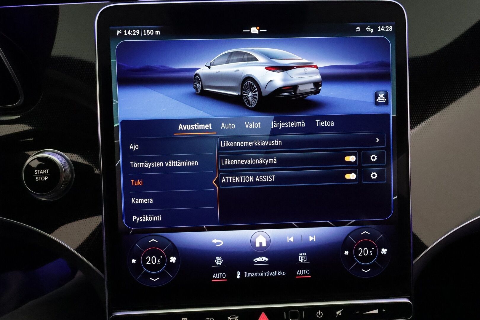MERCEDES-BENZ EQE 2023 300 89kWh Avantgarde *Burmester / Distronic / Digital Lights / 360° / Muistinahat / Navi / Kaistavahti / Keyless* - Kahdet Renkaat