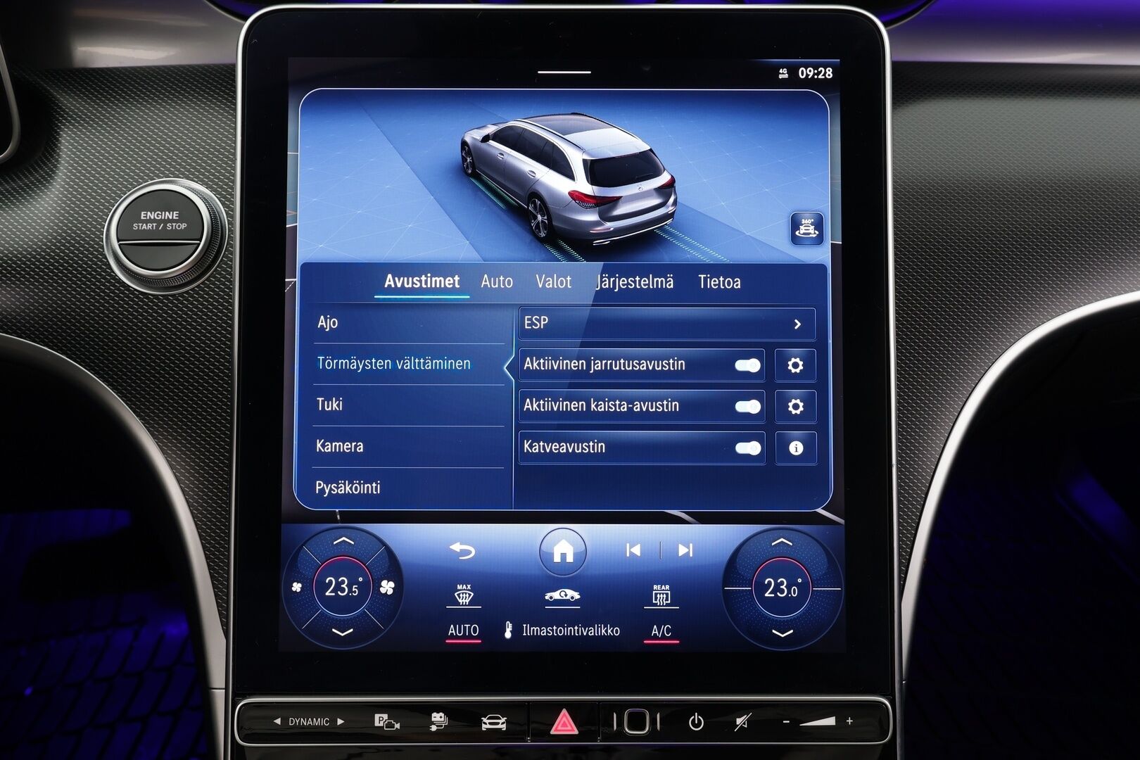 MERCEDES-BENZ C 2023 300e T a 9G-Tronic Avantgarde * Distronic+ / P.kamera / LED / Navi / Koukku / Puolinahat / Sähköluukku * - Kahdet renkaat aluvanteilla - HULLU BLACKWEEK KORKOTARJOUS 2,49%