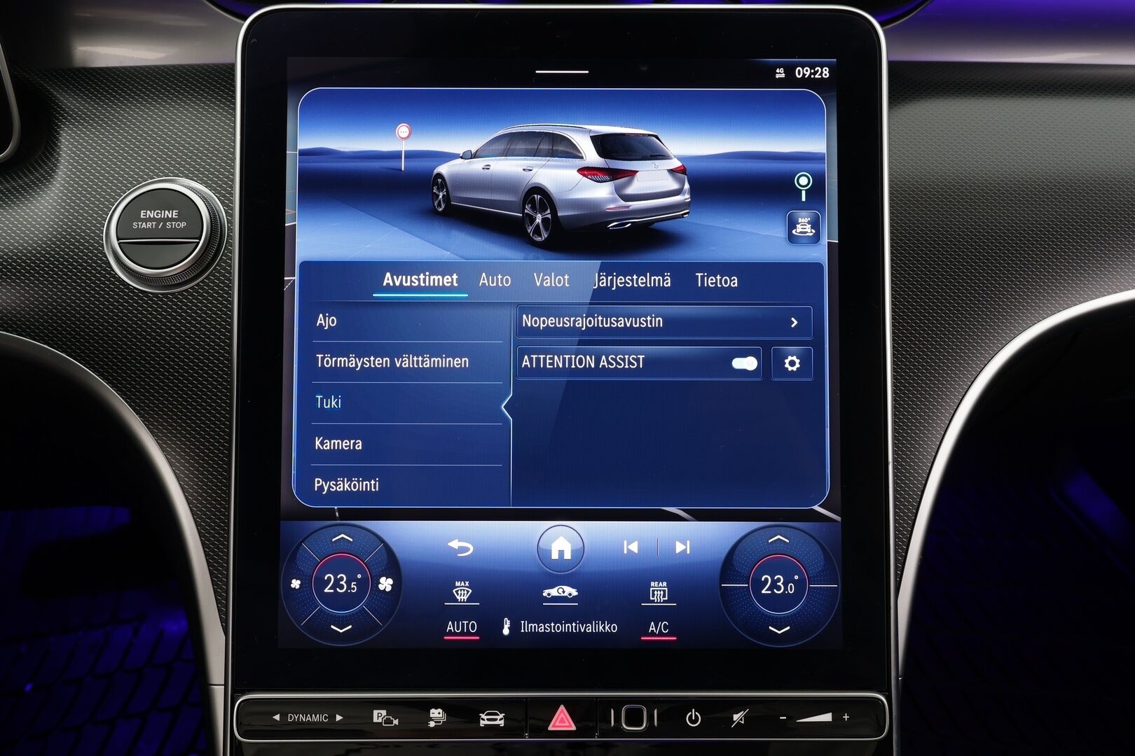 MERCEDES-BENZ C 2023 300e T a 9G-Tronic Avantgarde * Distronic+ / P.kamera / LED / Navi / Koukku / Puolinahat / Sähköluukku * - Kahdet renkaat aluvanteilla - HULLU BLACKWEEK KORKOTARJOUS 2,49%