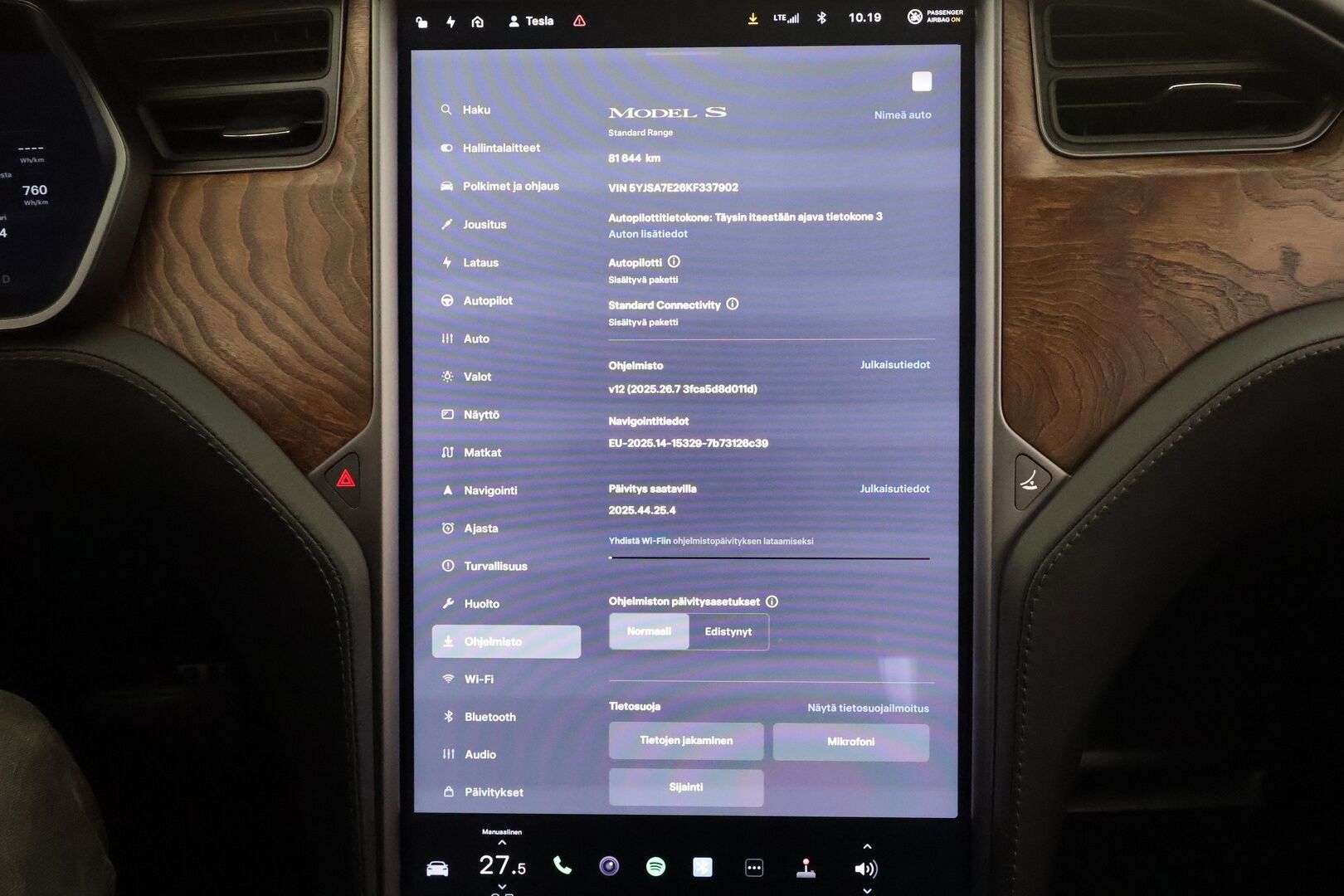 TESLA MODEL S 2019 Standard Range AWD - * Lasikatto | ACC | LED | P.kamera | Muistipenkki | Premium Audio | Navi | Kaistvahti *