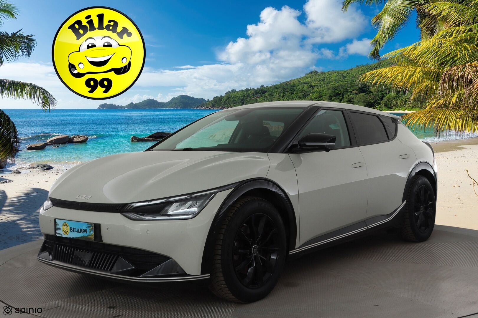 KIA EV6 2022 77kWh Plus 218hv * ACC / 360° / ILP / LED / Navi / Muistipenkki / Ilmastoidut nahat / KeylessGo * - Kahdet renkaat aluvanteilla / Merkkihuollettu