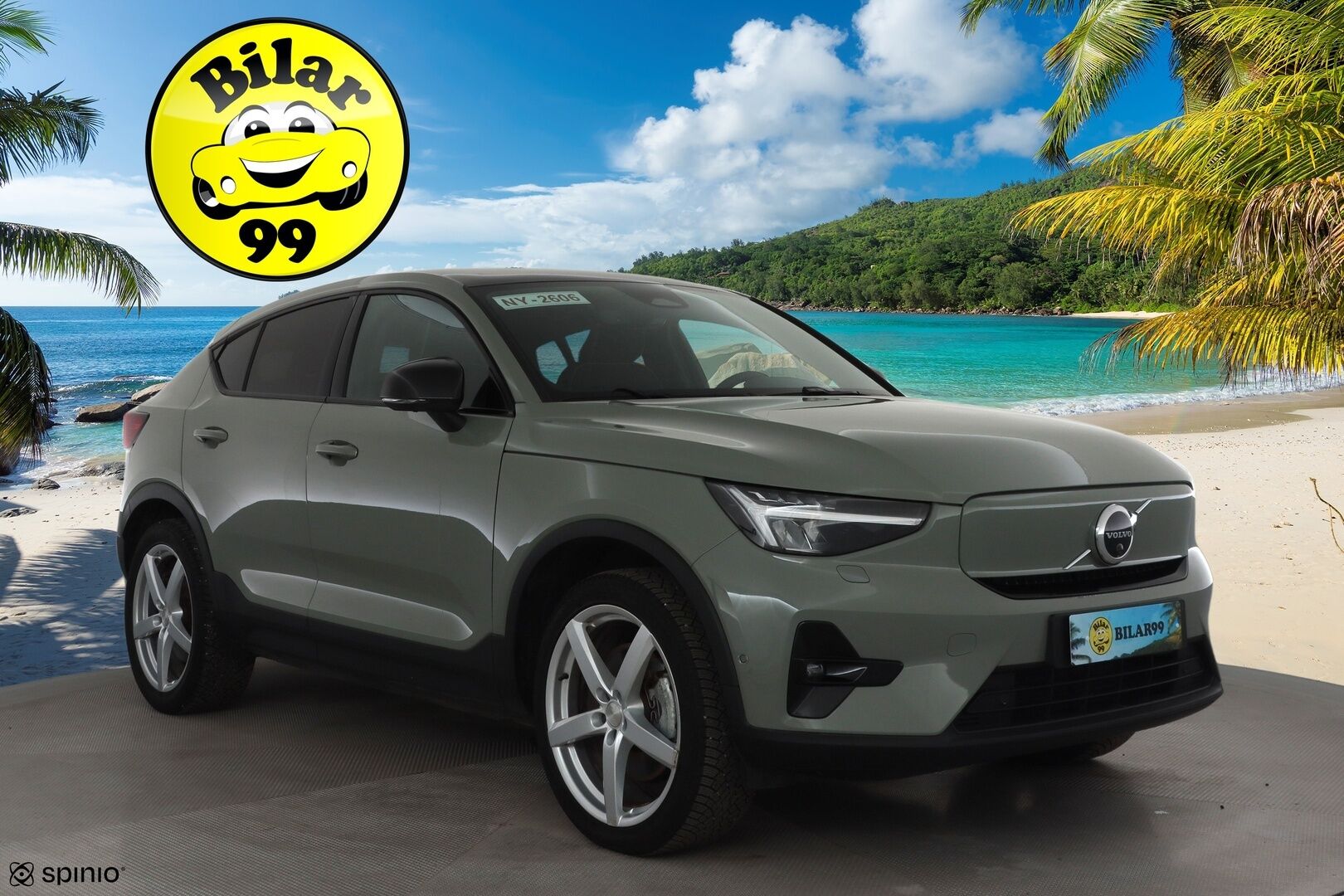 Volvo C40 2023 Recharge Single Motor Ultimate * ACC / P.kamera / LED / Navi / Muistipenkki / Lasikatto / Koukku / KeylessGo / Puolinahat * - Kahdet renkaat aluvanteilla / Merkkihuollettu