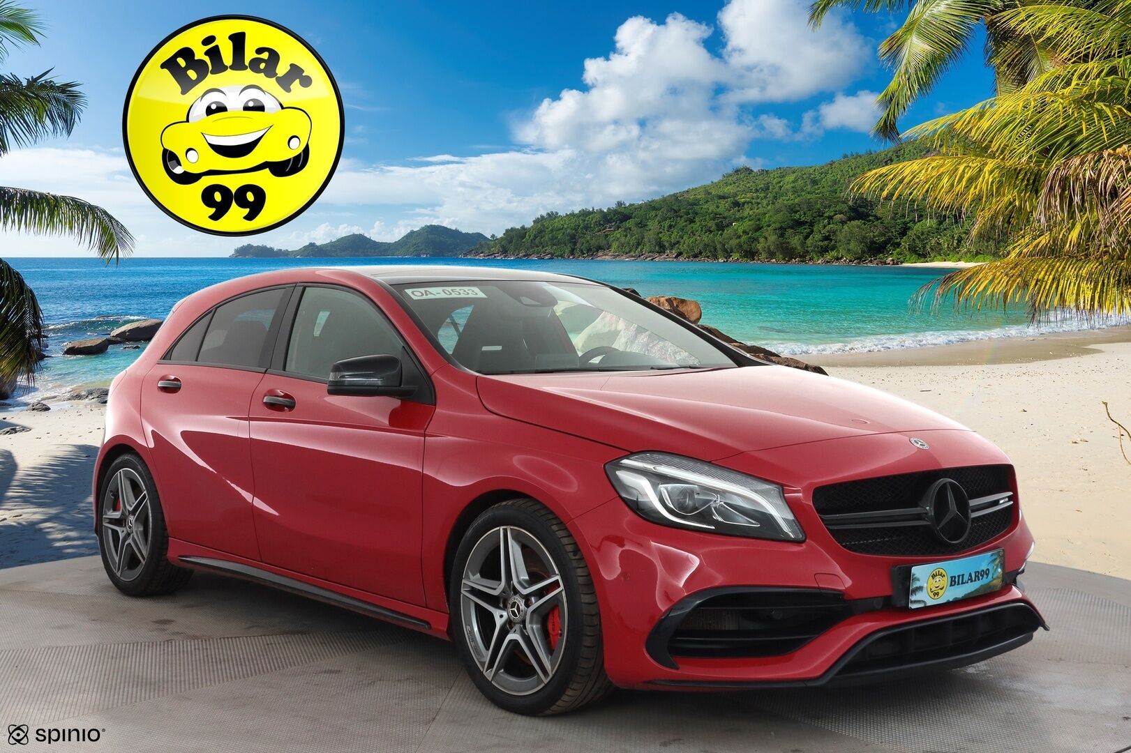 MERCEDES-BENZ A 45 AMG 2018 45 AMG 381hv * Panorama / Muistipenkki / P.kamera / Sport-putkisto / LED / Navi / Puolinahat * - Sport-Putkisto / Hiilikuitu - sisäpaketti / Night - Paketti 