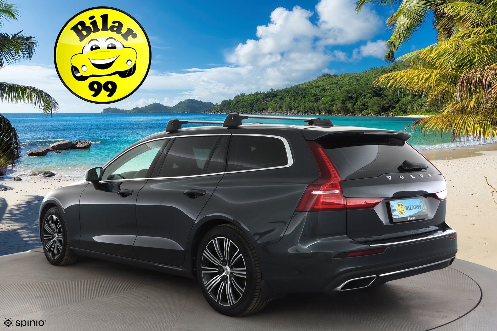 Volvo V60 2019 D3 AWD Inscription * Sportnahat / Webasto / ACC / LED / P.Tutkat / Kaistavahti / Keyless * - Kahdet merkkirenkaat aluvanteilla / Kattotelineet / Avaimeton kulku - HULLUT AVAJAISHULINAT KORKOTARJOUS 3,29 %