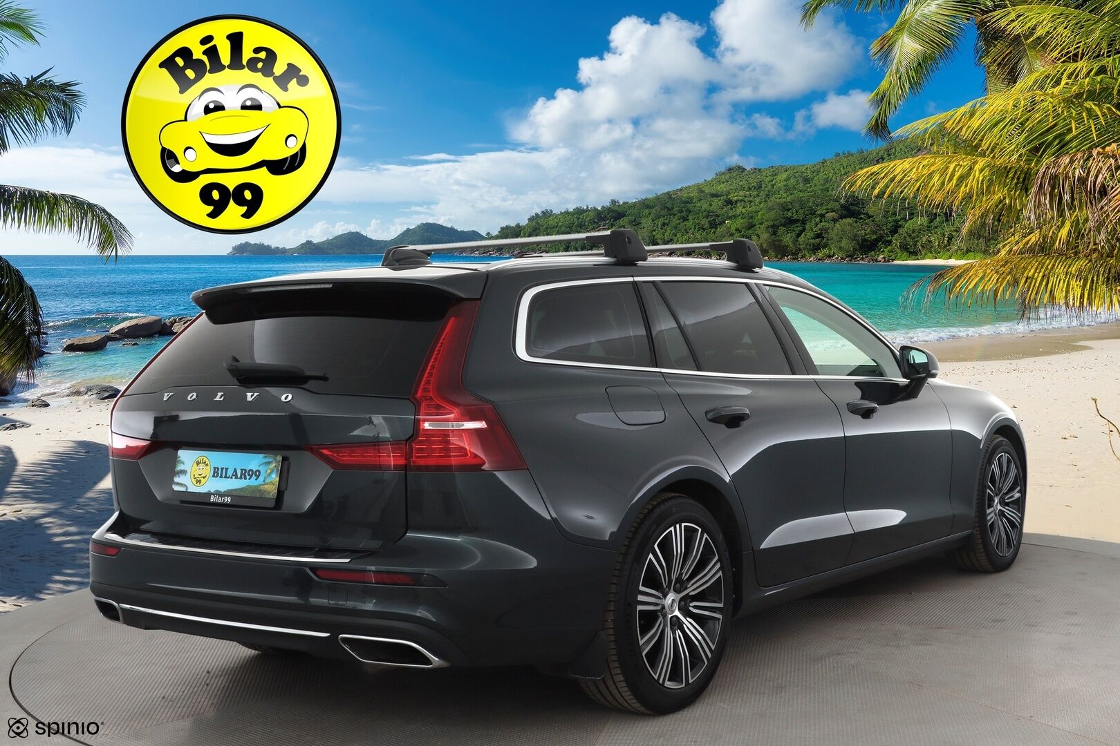 Volvo V60 2019 D3 AWD Inscription * Sportnahat / Webasto / ACC / LED / P.Tutkat / Kaistavahti / Keyless * - Kahdet merkkirenkaat aluvanteilla / Kattotelineet / Avaimeton kulku - HULLUT AVAJAISHULINAT KORKOTARJOUS 3,29 %