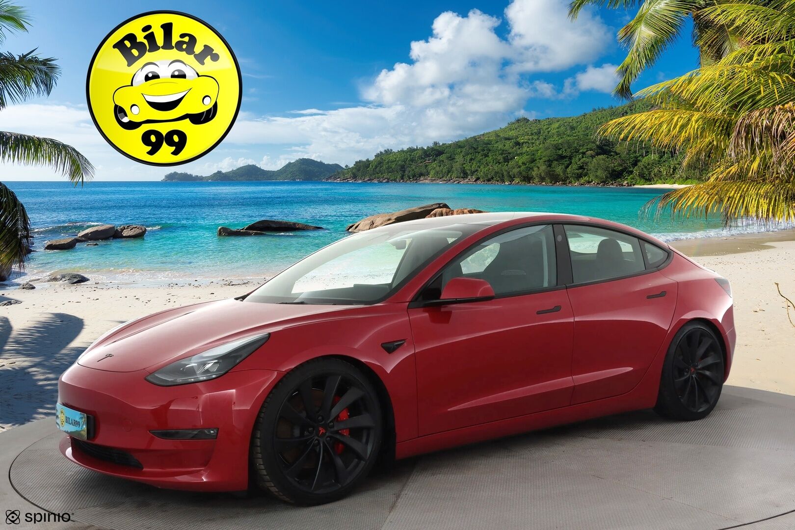 TESLA MODEL 3 2022 Performance Dual Motor * Alusta-sarja / ILP / P.kamera / Matrix LED / Premium Audio / Lasikatto / Mustat nahat * - Kahdet renkaat aluvanteilla