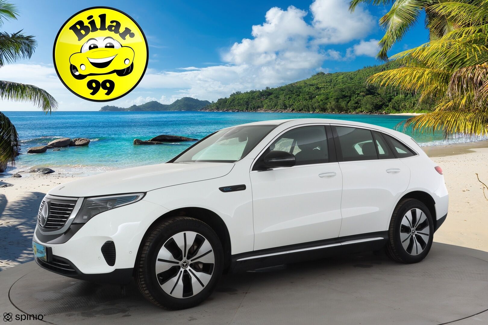 MERCEDES-BENZ EQC 2022 400 4Matic * Distronic+ / Koukku / Multibeam / Midline / Sporttipenkit / Akustiset lasit / Keyless / Navi * - Akku kuntotarkastettu SoH 96,2% / Kahdet renkaat aluvanteilla / Merkkihuollettu