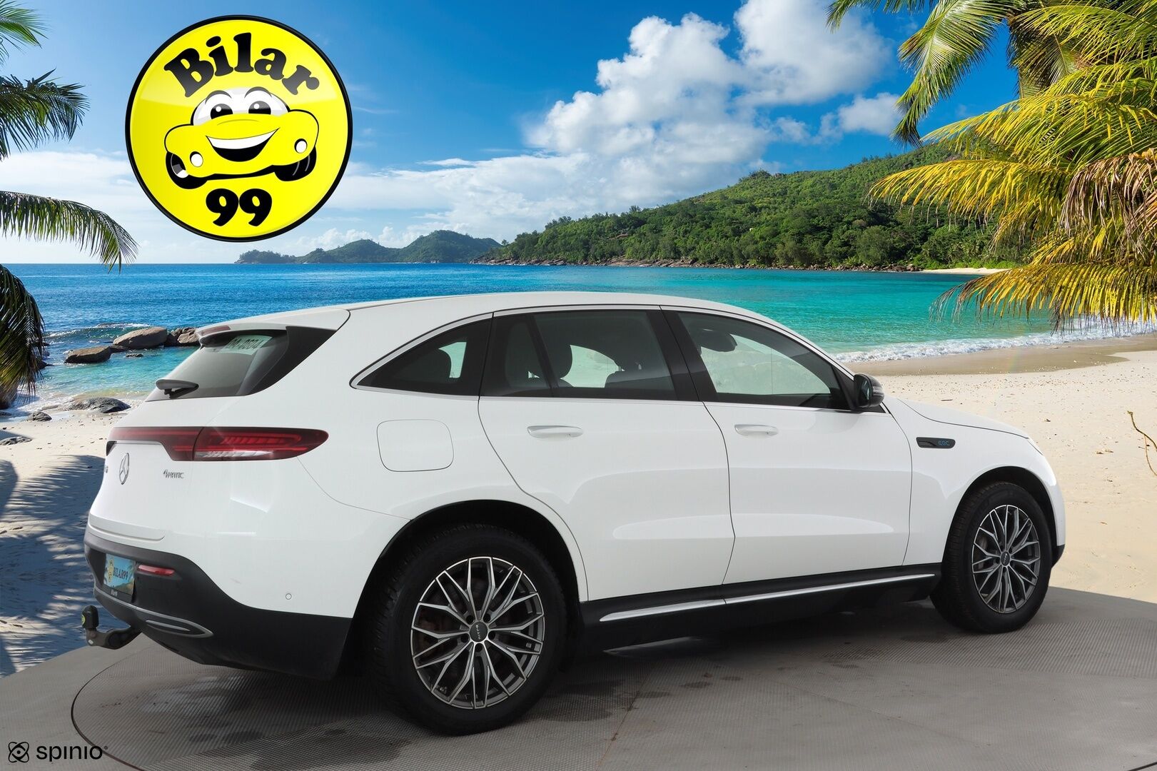 MERCEDES-BENZ EQC 2022 400 4Matic * Distronic+ / Koukku / Multibeam / Midline / Sporttipenkit / Akustiset lasit / Keyless / Navi * - Akku kuntotarkastettu SoH 96,2% / Kahdet renkaat aluvanteilla / Merkkihuollettu