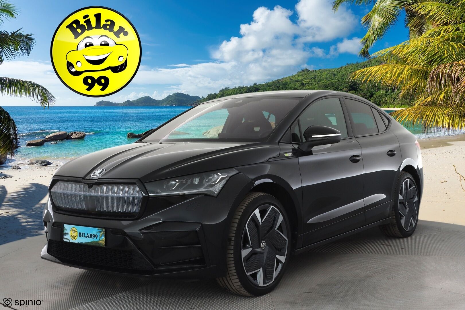 SKODA ENYAQ 2023 80x 4x4 RS iV * Canton / Lasikatto / ACC / ILP / Muistipenkit / Koukku / HUD / Matrix-LED / P.kamera / Keyless * - Kahdet renkaat aluvanteilla / 2x Latauskaapelit / Merkkihuollot - HULLUT AVAJAISHULINAT KORKOTARJOUS 3,29 %