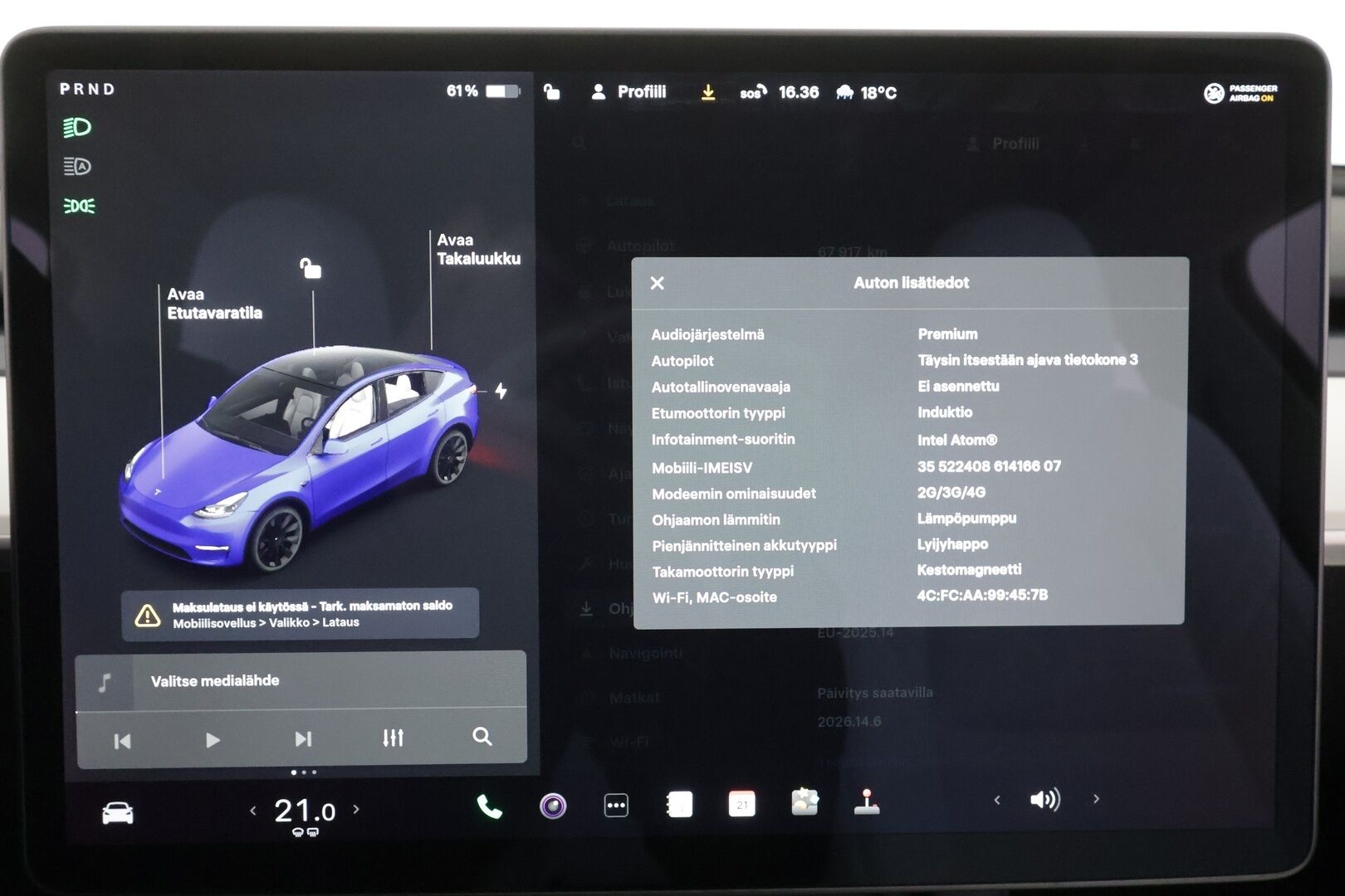 TESLA MODEL Y 2021 Long Range Dual Motor  - | ACC | ILP | EAP | Matrix | Panorama | Valkoiset nahat | Premium audio | Muistipenkki | 
