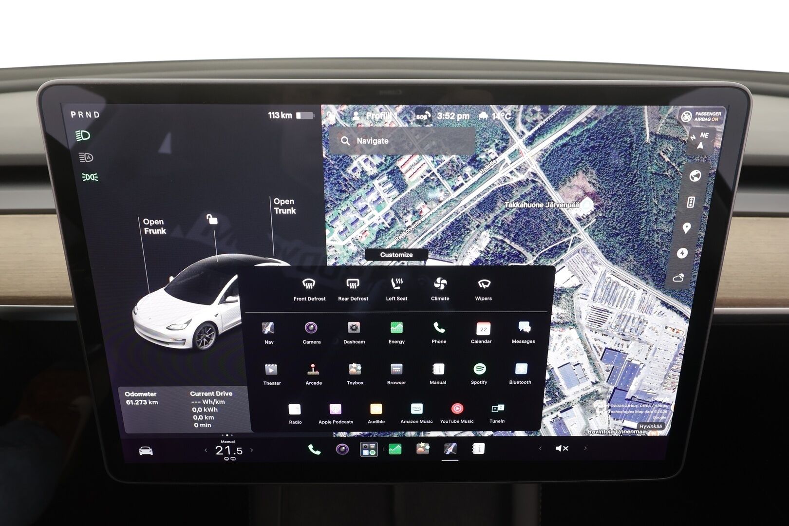 TESLA MODEL 3 2021 Standard Range Plus RWD - | ILP | Lasikatto | ACC | Matrix-LED | P.Kamera | Muistipenkki | Premium Speakers | Navi | Kaistavahti | Keyless | 2x Latauskaapelit |