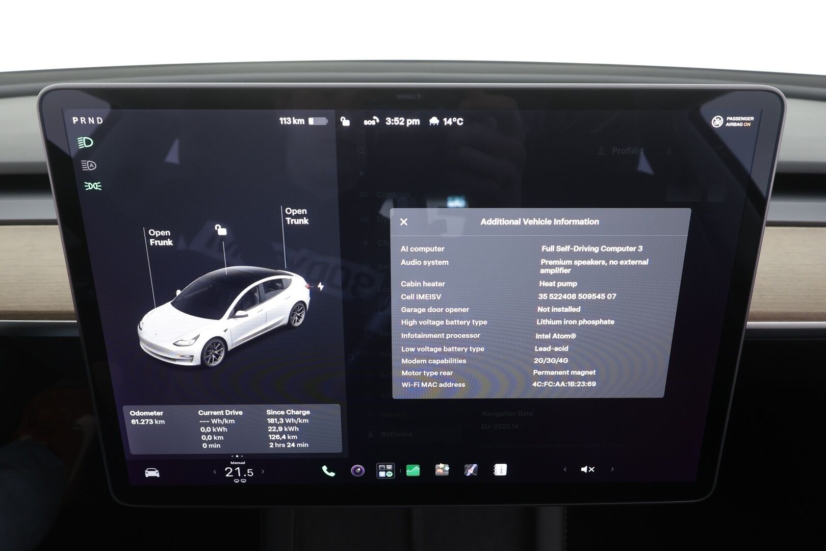 TESLA MODEL 3 2021 Standard Range Plus RWD - | ILP | Lasikatto | ACC | Matrix-LED | P.Kamera | Muistipenkki | Premium Speakers | Navi | Kaistavahti | Keyless | 2x Latauskaapelit |