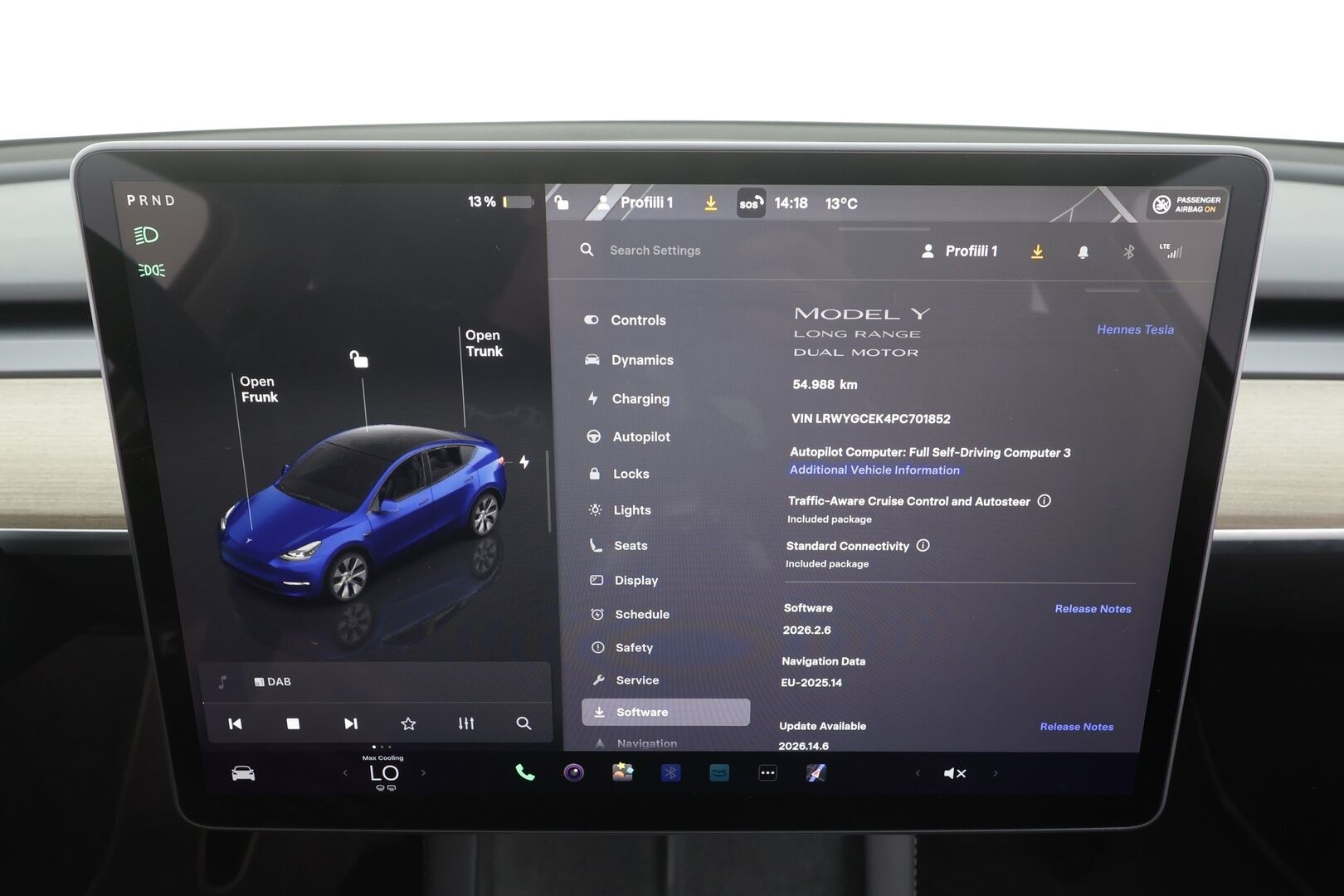 TESLA MODEL Y 2023 Long Range / Adapt.Vakkari / Lasikatto / Lämpöpumppu / TULOSSA // - | ACC | ILP | Ryzen | Matrix | Lasikatto | Premium audio | P.kamera | Akuston esilämmitys | ALV | 2x renkaat aluin | 