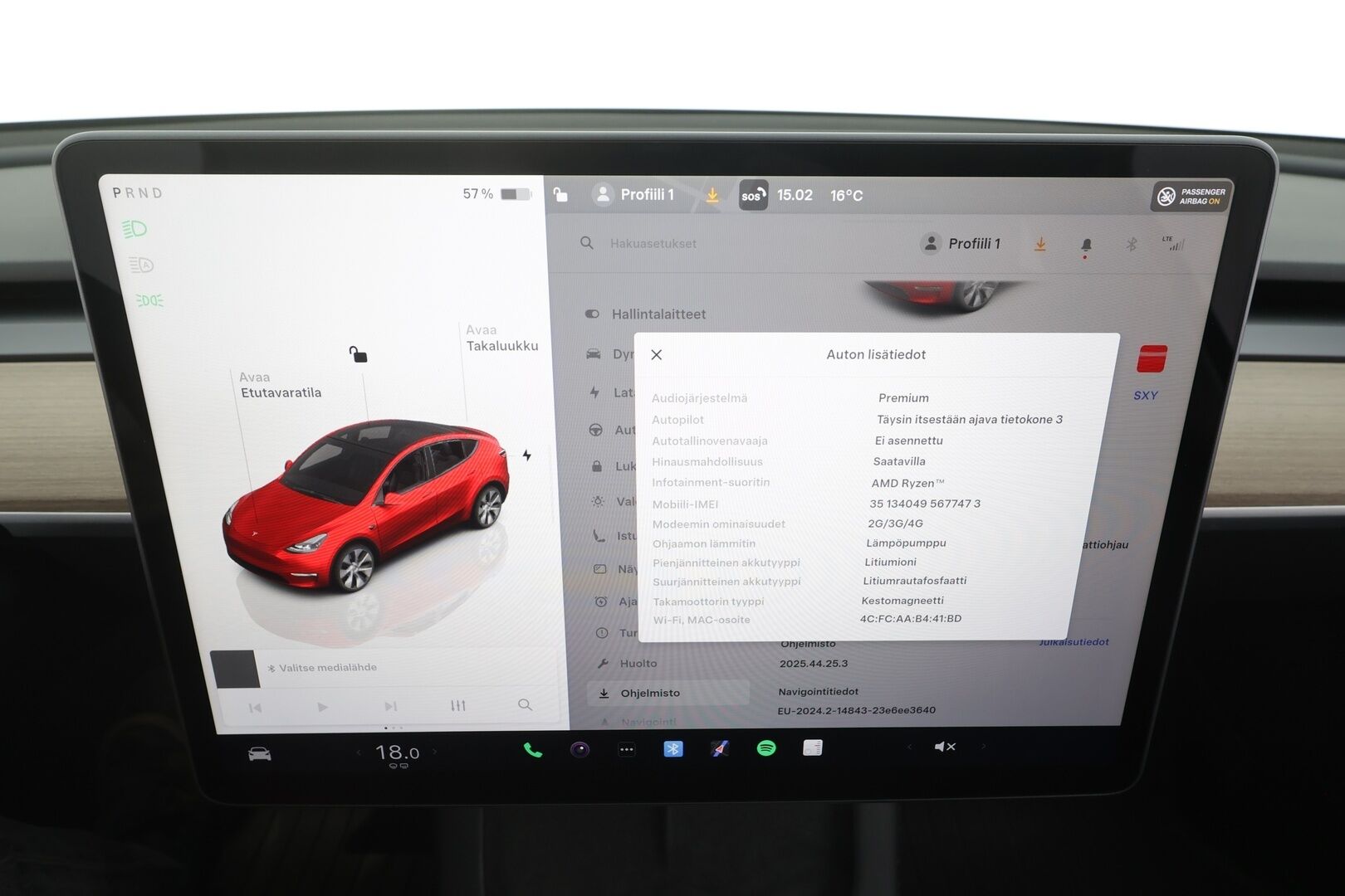 TESLA MODEL Y 2023 RWD - | ILP | Koukku | ACC | Matrix-LED | Lasikatto | Muistipenkki | Premium Audio | Navi | Kaistavahti | Keyless | 2x Latauskaapelit | Kahdet renkaat |