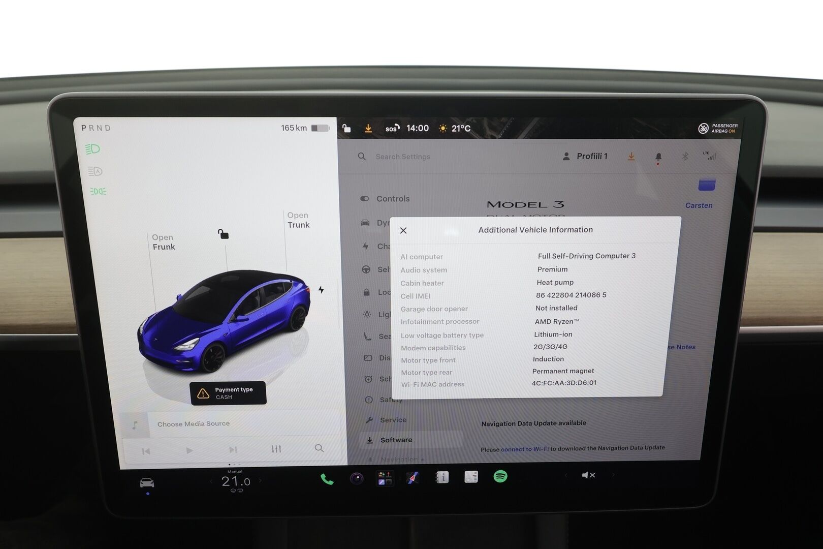 TESLA MODEL 3 2022 Performance - | ILP | ACC | Lasikatto | Matrix-LED | P.Kamera | Muistipenkki | Premium Audio | Navi | Kaistavahti | Keyless | 2x Latauskaapelit | Kahdet renkaat |