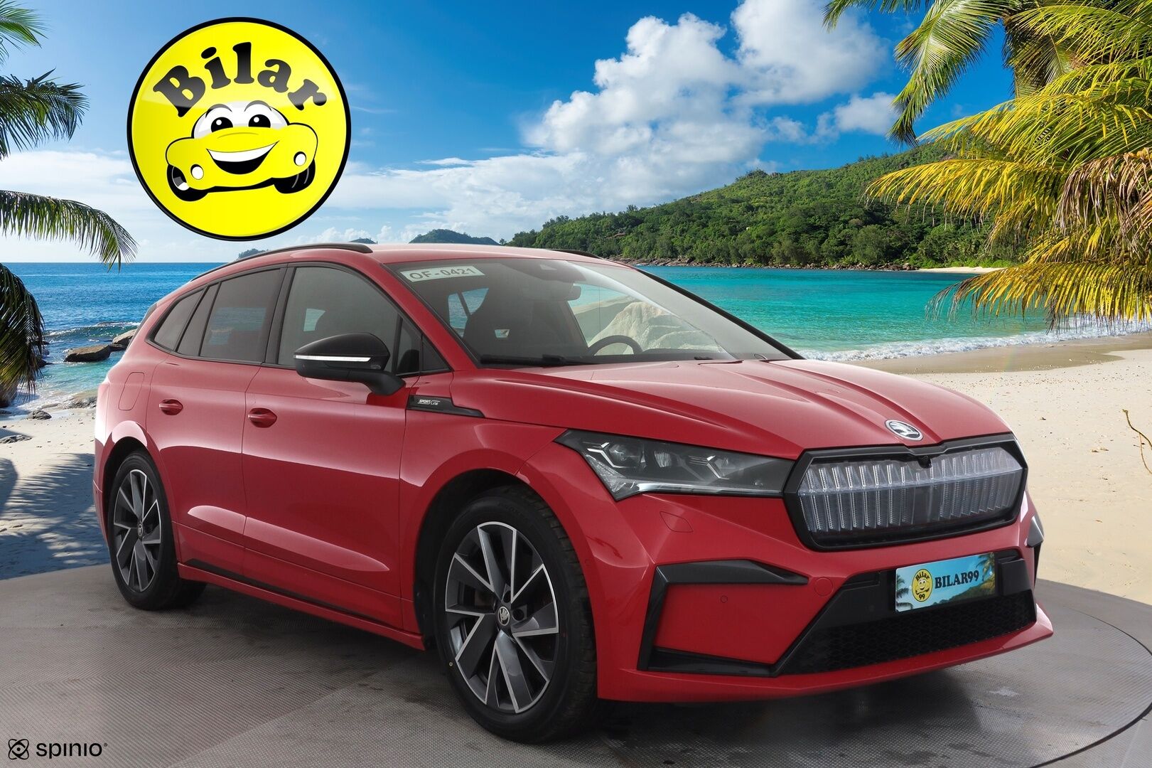 Skoda Enyaq 2022 80x 4x4 SportLine iV - | ACC | ILP | HUD | Koukku | Muistipenkki | Matrix | Crystal Face | Travel Assist | Nahka-alcantara | P.kamera | Keyless | Merkkihuollot | 2x renkaat aluin |