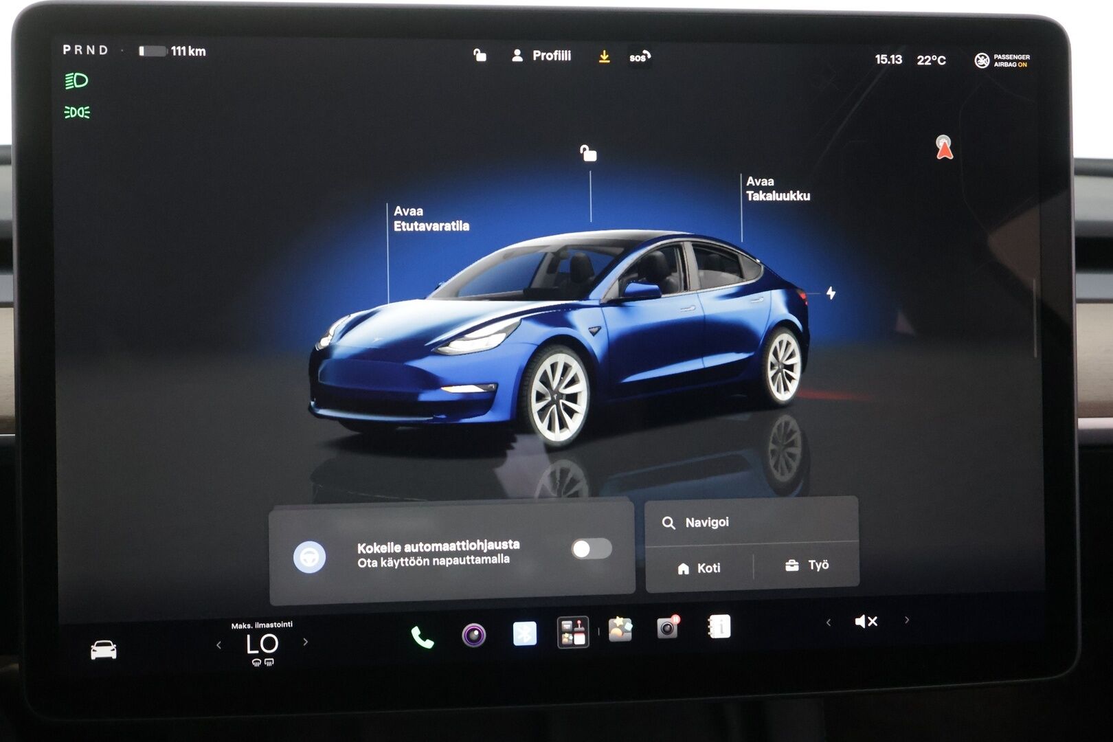 TESLA MODEL 3 2022 Long Range Dual Motor - | ACC | Koukku | ILP | Matrix-LED | Premium Audio | Lasikatto | P.kamera ja tutkat | Nahat | Muistipenkki | Autosteer | 2x renkaat aluin | ALV |