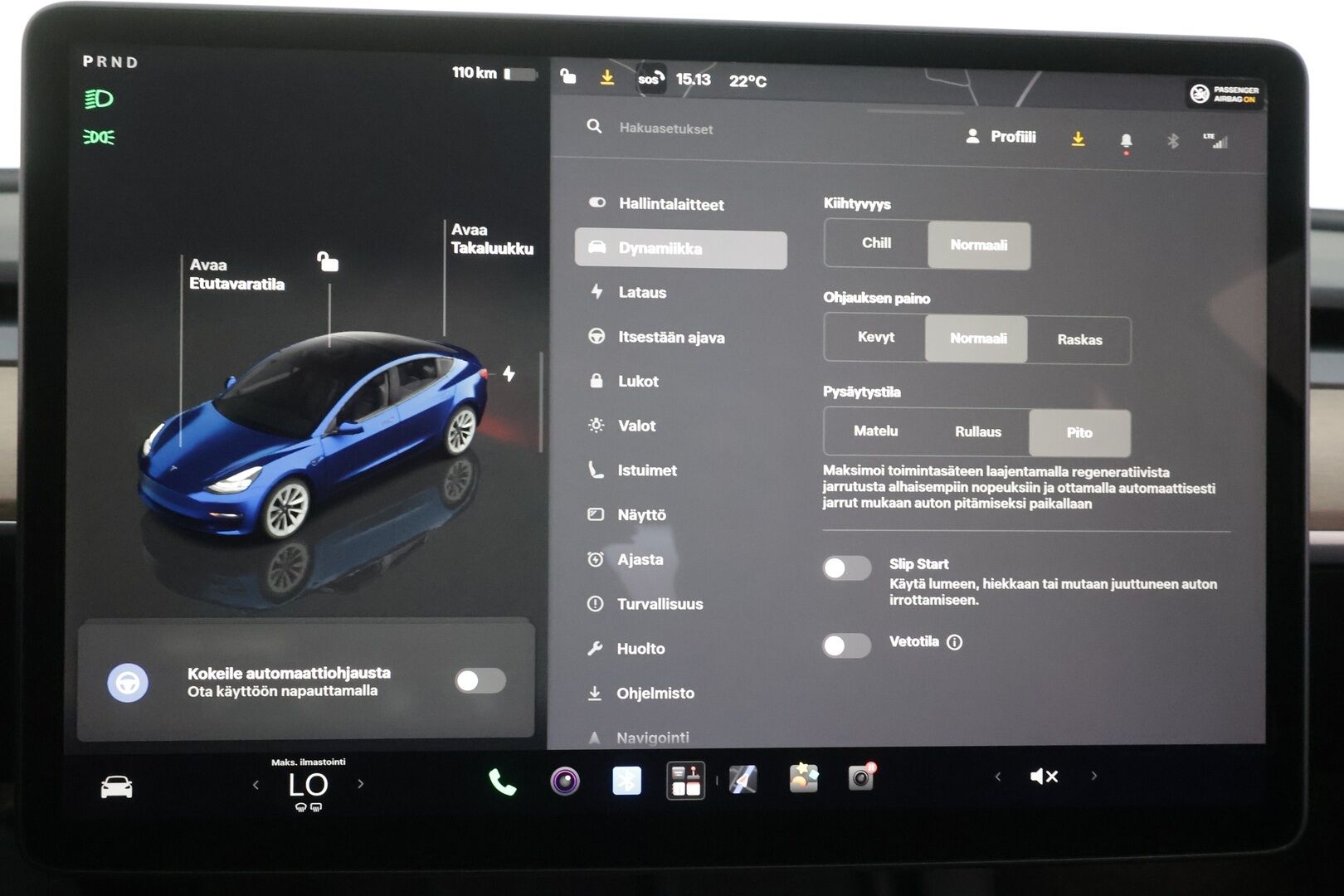 TESLA MODEL 3 2022 Long Range Dual Motor - | ACC | Koukku | ILP | Matrix-LED | Premium Audio | Lasikatto | P.kamera ja tutkat | Nahat | Muistipenkki | Autosteer | 2x renkaat aluin | ALV |