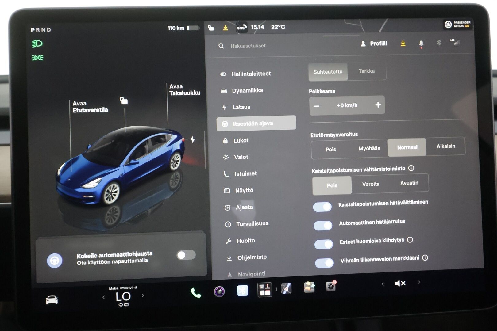 TESLA MODEL 3 2022 Long Range Dual Motor - | ACC | Koukku | ILP | Matrix-LED | Premium Audio | Lasikatto | P.kamera ja tutkat | Nahat | Muistipenkki | Autosteer | 2x renkaat aluin | ALV |