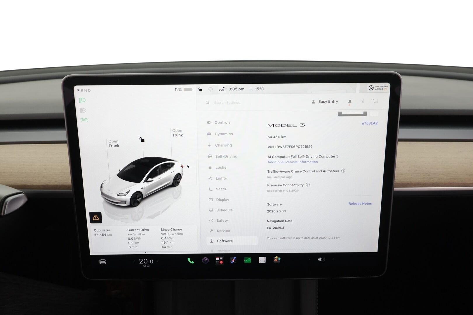 Tesla Model 3 2023 RWD - | ACC | ILP | Ryzen | Lasikatto | Matrix | Muistipenkki | Nahkasisusta | P.kamera | Autosteer | Sähk. takakontti | Lämm. ratti | 2x renkaat aluin |