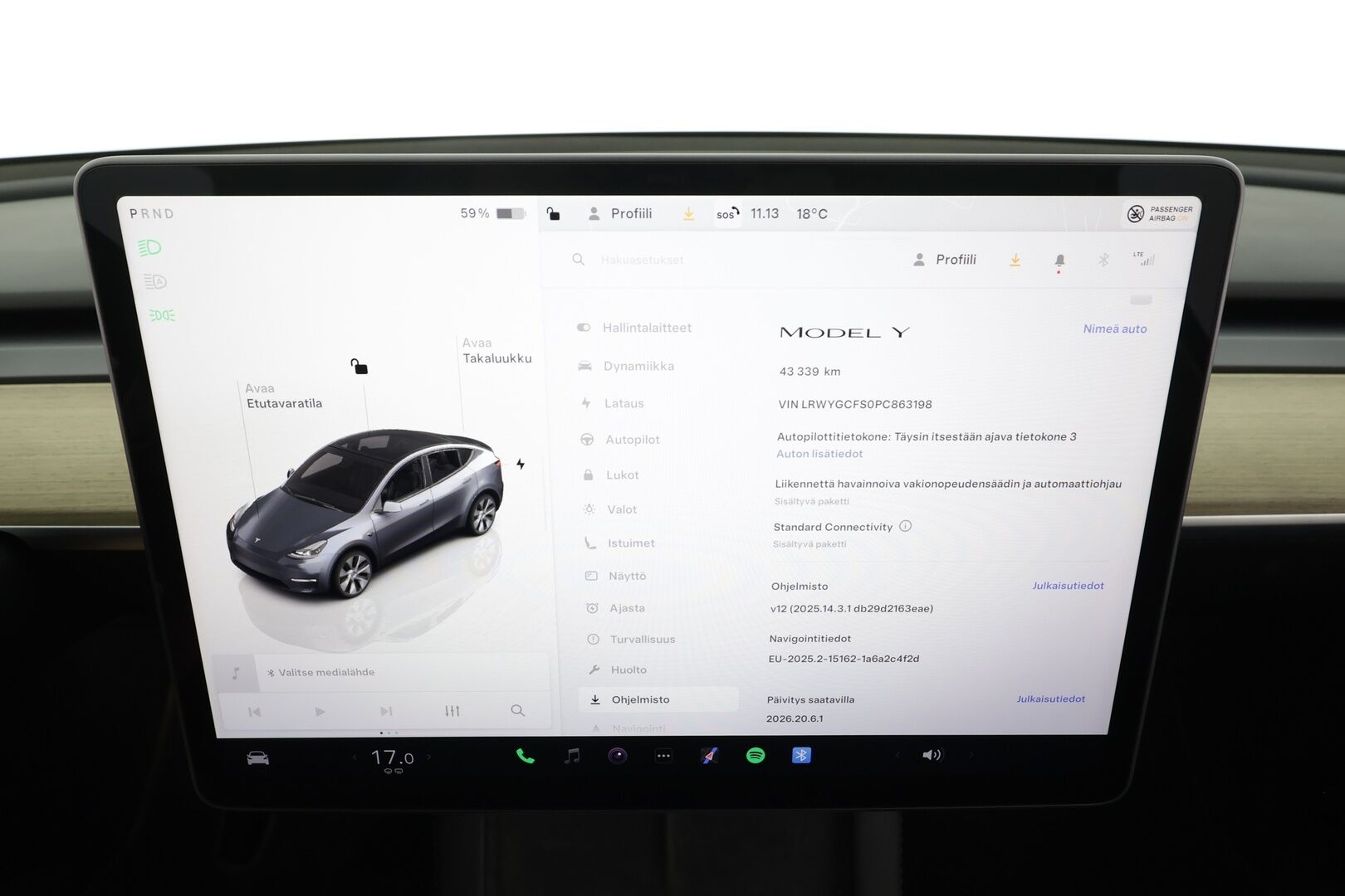 TESLA MODEL Y 2023 RWD - | ACC | ILP | Koukku | Ryzen | Matrix | Premium Audio | Lasikatto | Sähkönahat | Muistipenkki | P.kamera | Autosteer | 2x renkaat aluin | ALV |
