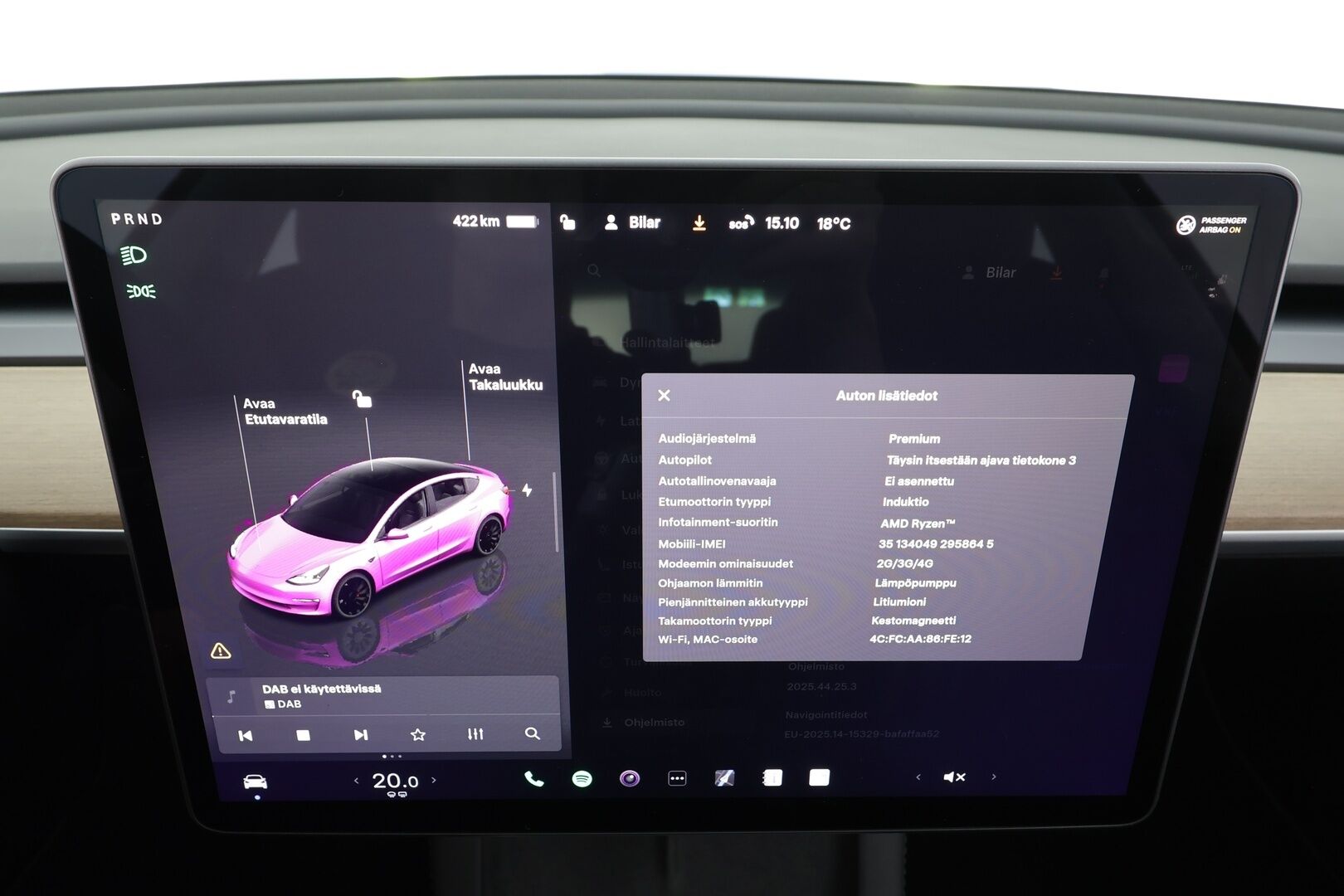 TESLA MODEL 3 2023 Performance Dual Motor - | ACC | ILP | FSD | Matrix | Lasikatto | Premium Audio | Muistipenkki | Sähkönahat | P.kamera | Sähk. takaluukku | 2x tesla alut | ALV |