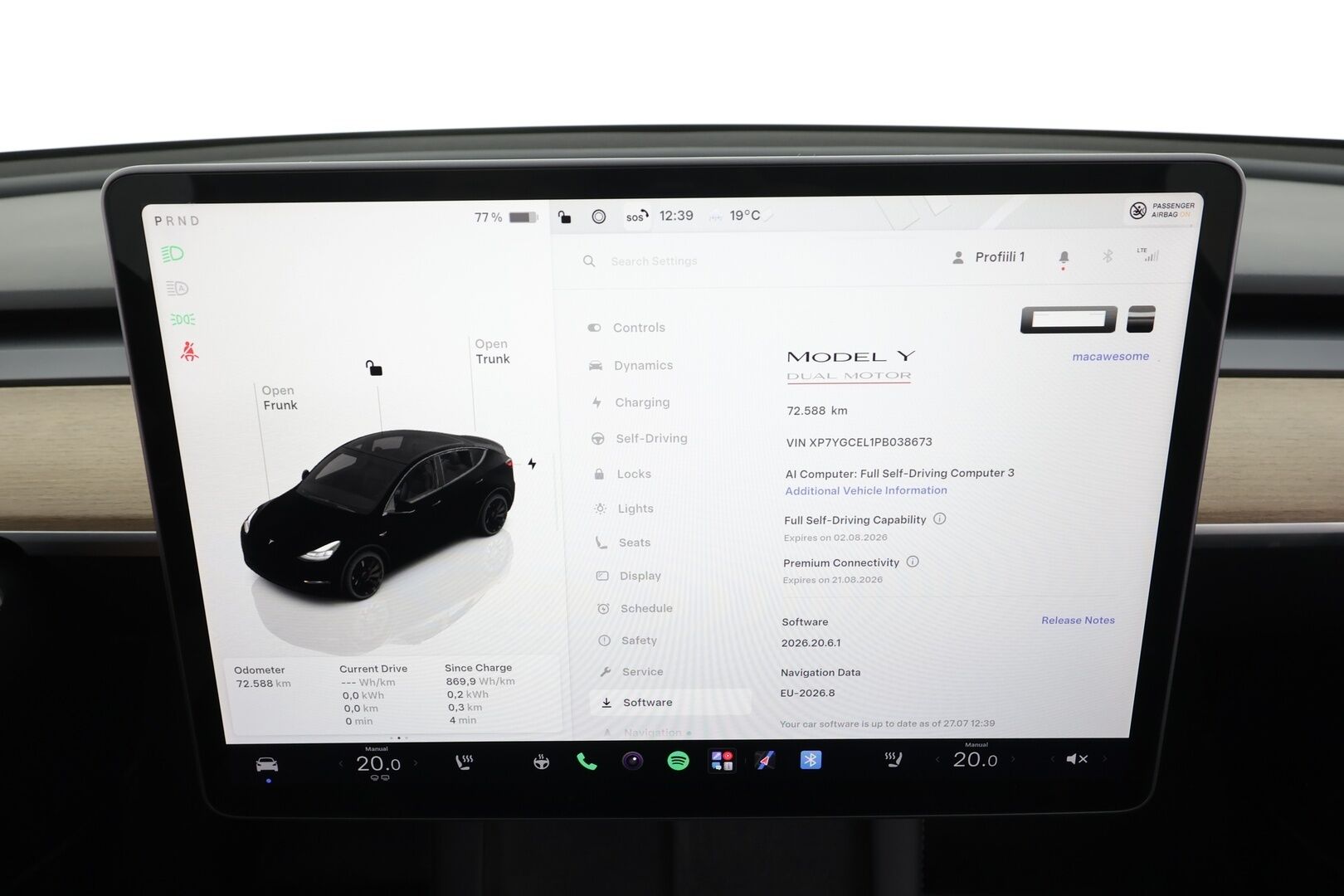 Tesla Model Y 2023 Performance - | ACC | ILP | Koukku | Ryzen | Premium Audio | Lasikatto | Matrix | Sähkönahat | Muistipenkki | Autosteer | Lämm. ratti | Lämm. takapenkit |