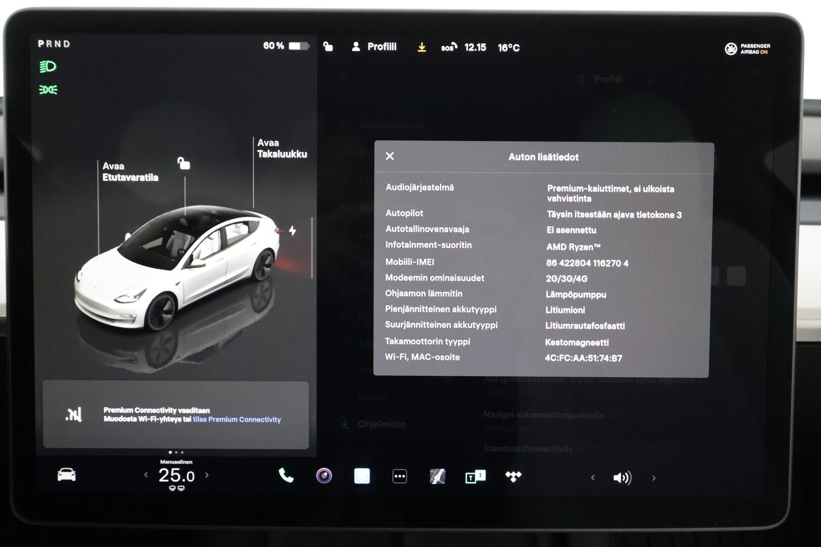 TESLA MODEL 3 2022 Standard Range Plus - | ILP | Lasikatto | ACC | P.kamera | Matrix-LED | Muistipenkki | Premium Speakers | Navi | Kaistavahti | Keyless | Valkoinen Nahkaverhoilu |