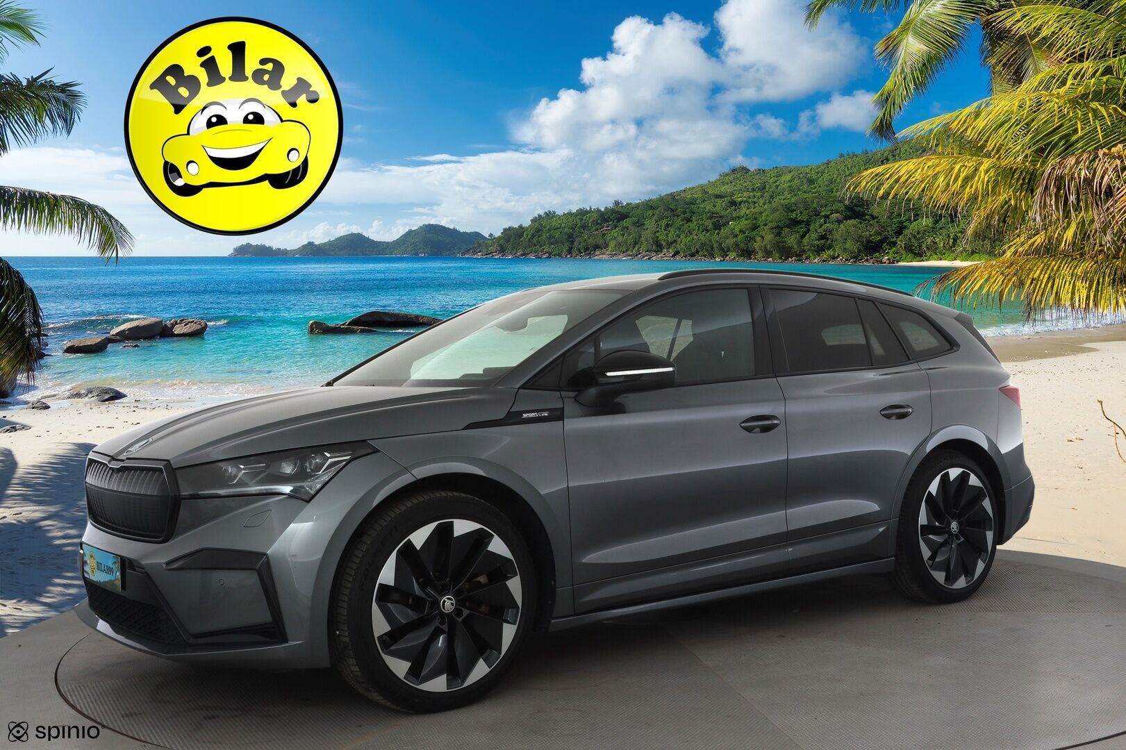 SKODA ENYAQ 2023 80 iV 204hv Sportline - | ACC | ILP | Koukku | HUD | Matrix | Muistipenkki | Canton | Nahka-alcantara | P.kamera | Ambient | Travel Assist | Side Assist | 2x renkaat aluin | 