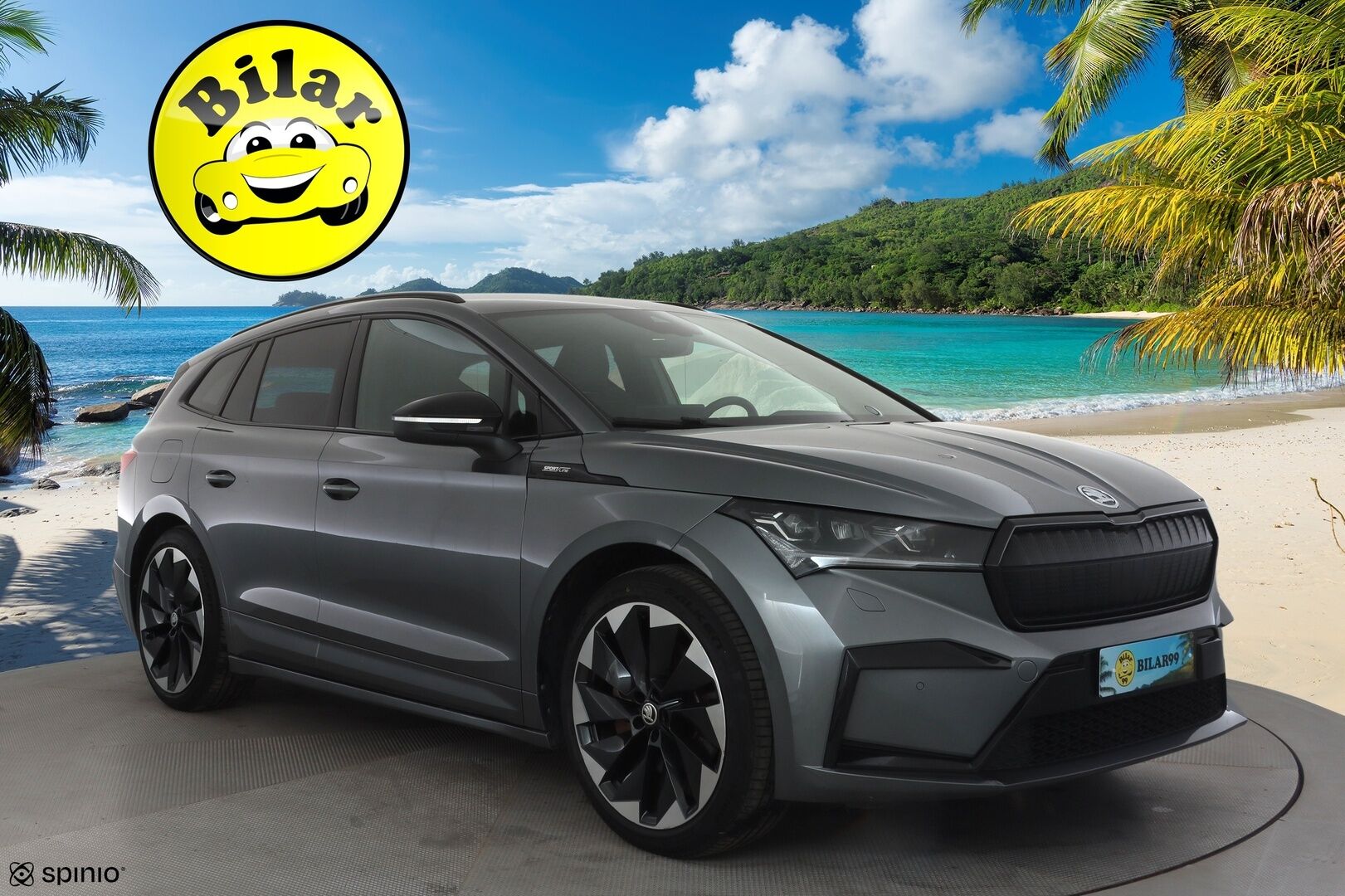 SKODA ENYAQ 2023 80 iV 204hv Sportline - | ACC | ILP | Koukku | HUD | Matrix | Muistipenkki | Canton | Nahka-alcantara | P.kamera | Ambient | Travel Assist | Side Assist | 2x renkaat aluin | 