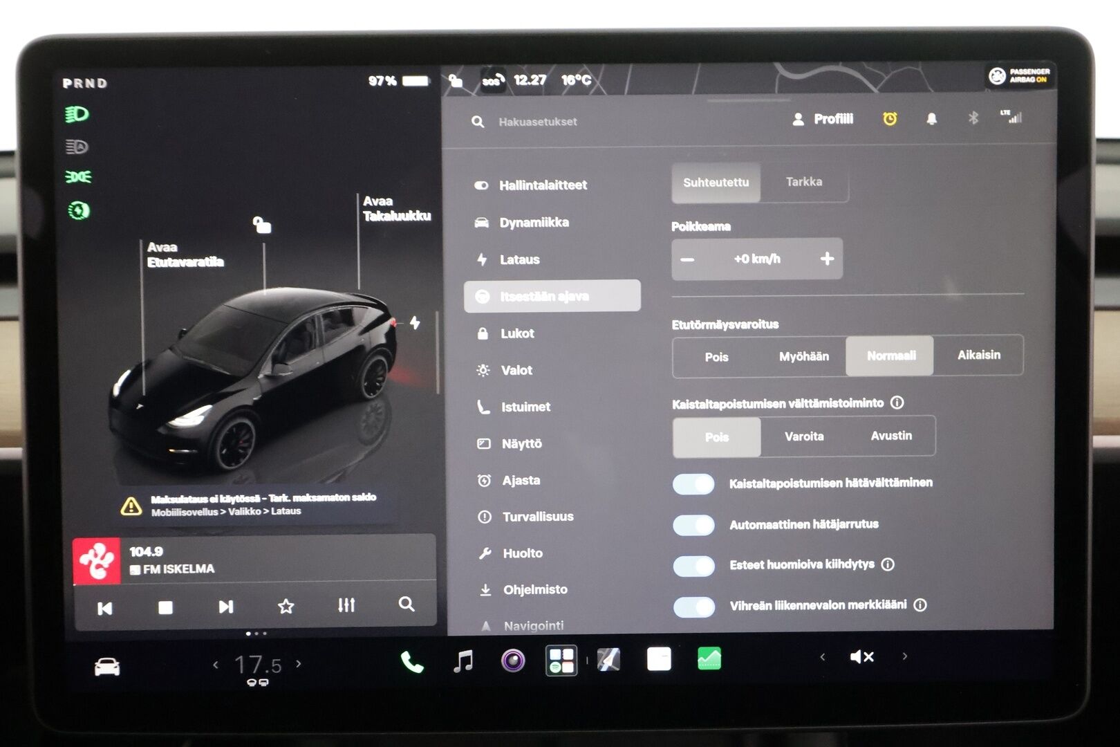 TESLA MODEL Y 2023 Performance Dual Motor - | ACC | ILP | Koukku | Ryzen | Matrix | Premium Audio | Lasikatto | Muistipenkki | Sähkönahat | Autosteer | P.kamera | 2x renkaat aluin | ALV |