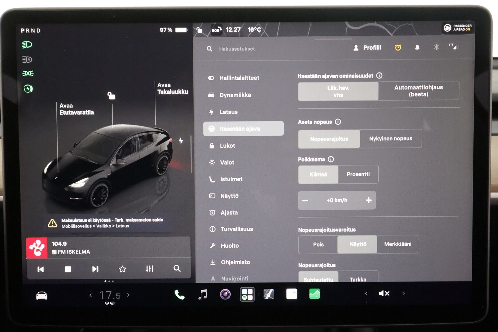 TESLA MODEL Y 2023 Performance Dual Motor - | ACC | ILP | Koukku | Ryzen | Matrix | Premium Audio | Lasikatto | Muistipenkki | Sähkönahat | Autosteer | P.kamera | 2x renkaat aluin | ALV |