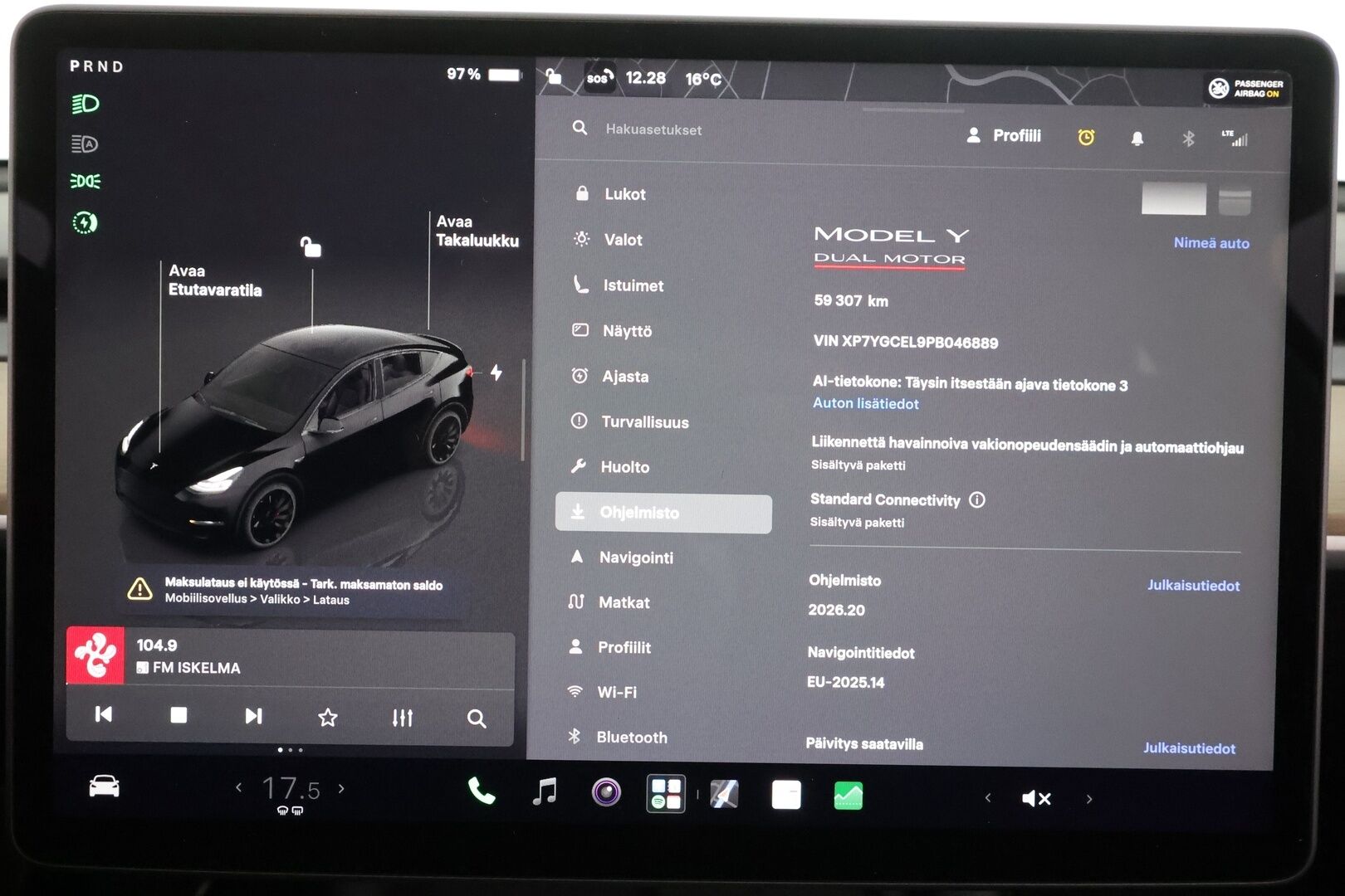 TESLA MODEL Y 2023 Performance Dual Motor - | ACC | ILP | Koukku | Ryzen | Matrix | Premium Audio | Lasikatto | Muistipenkki | Sähkönahat | Autosteer | P.kamera | 2x renkaat aluin | ALV |